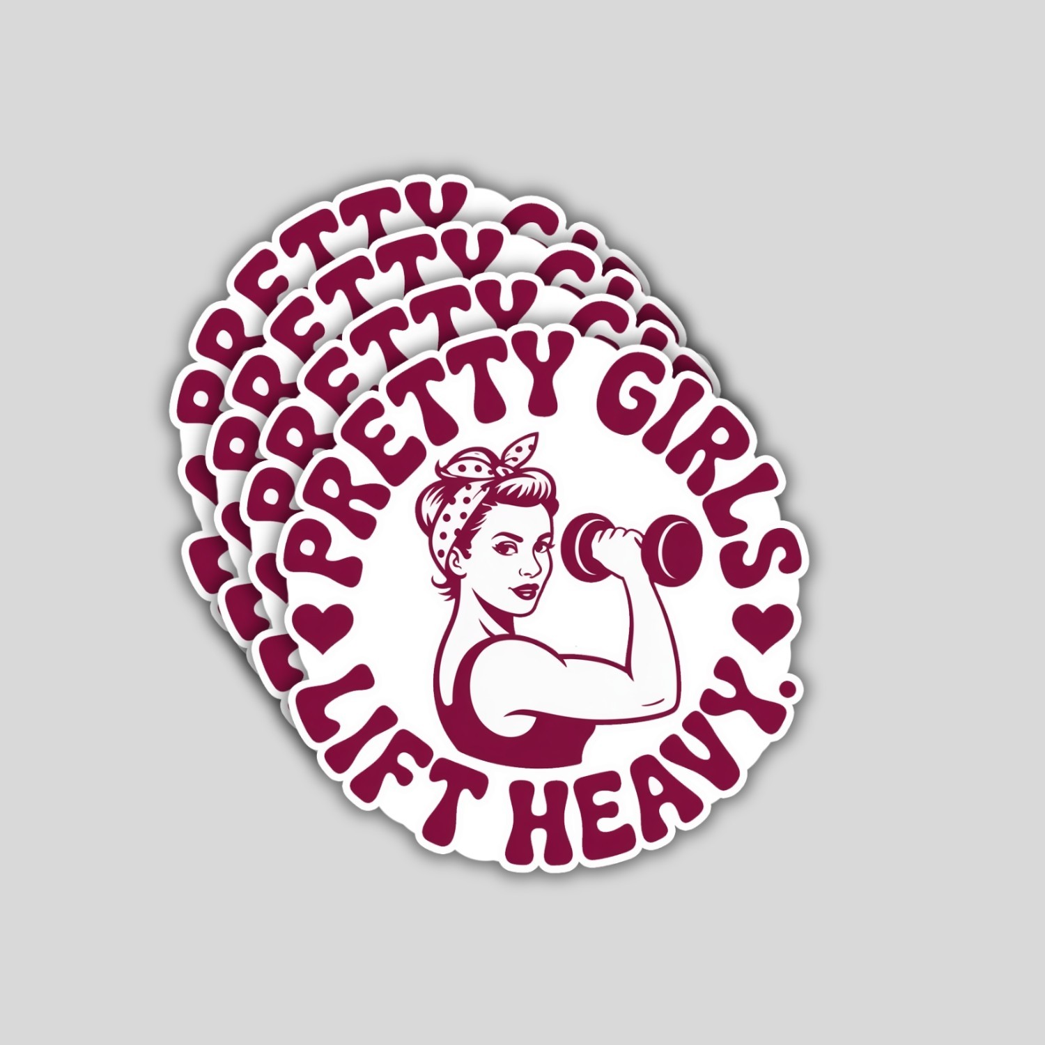 Gym Girl Powerlifting Stickers: Funny Fitness Decals – 4PCS