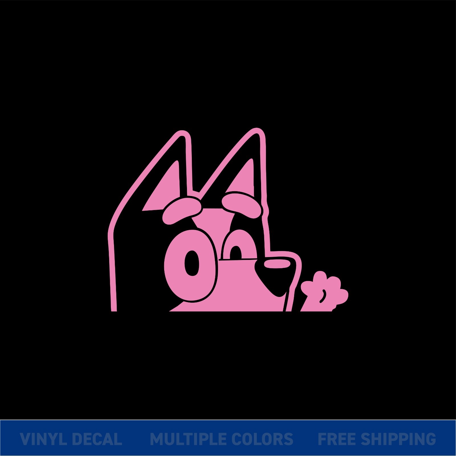 Bluey Peeker – Glossy Cut Vinyl Car Decal – Multiple Sizes & Color