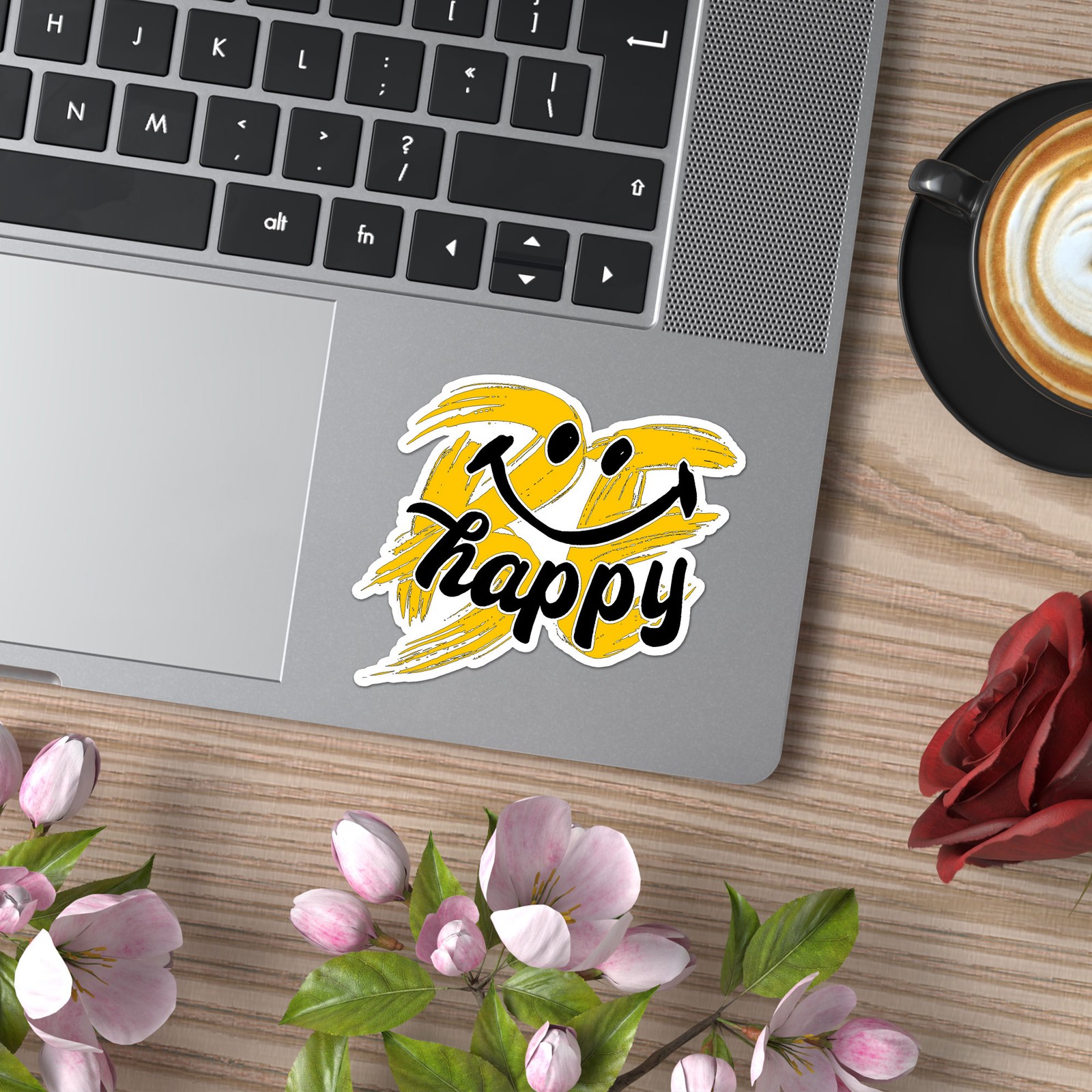 Be Happy Smiley Face – Vinyl Decal Sticker – Car Window Laptop – ebn9008