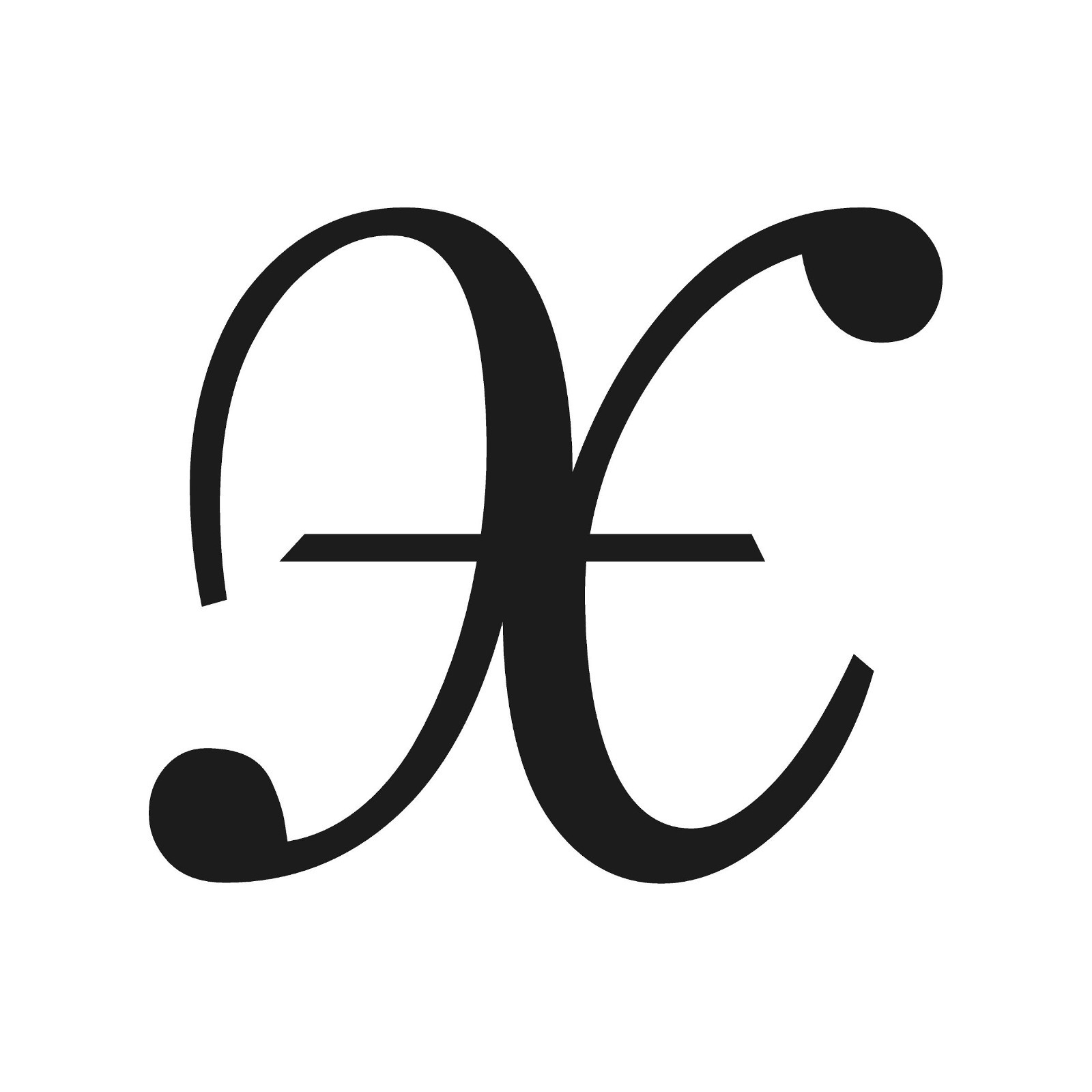 Script Letter X Initial Font Vinyl Sticker Decal Monogram Elegant