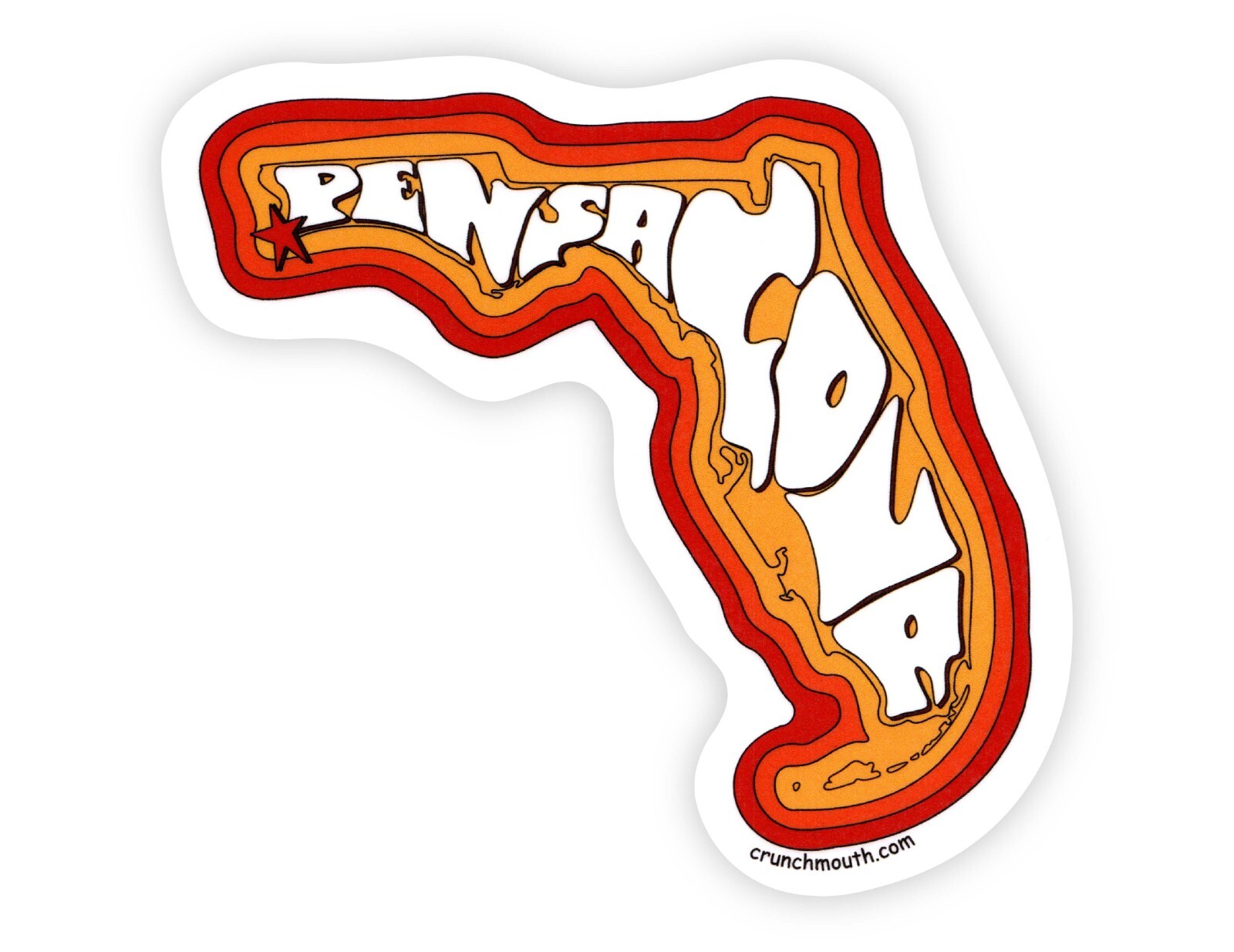 PENSACOLA FLORIDA STATE MAP STICKER TRAVEL DECAL