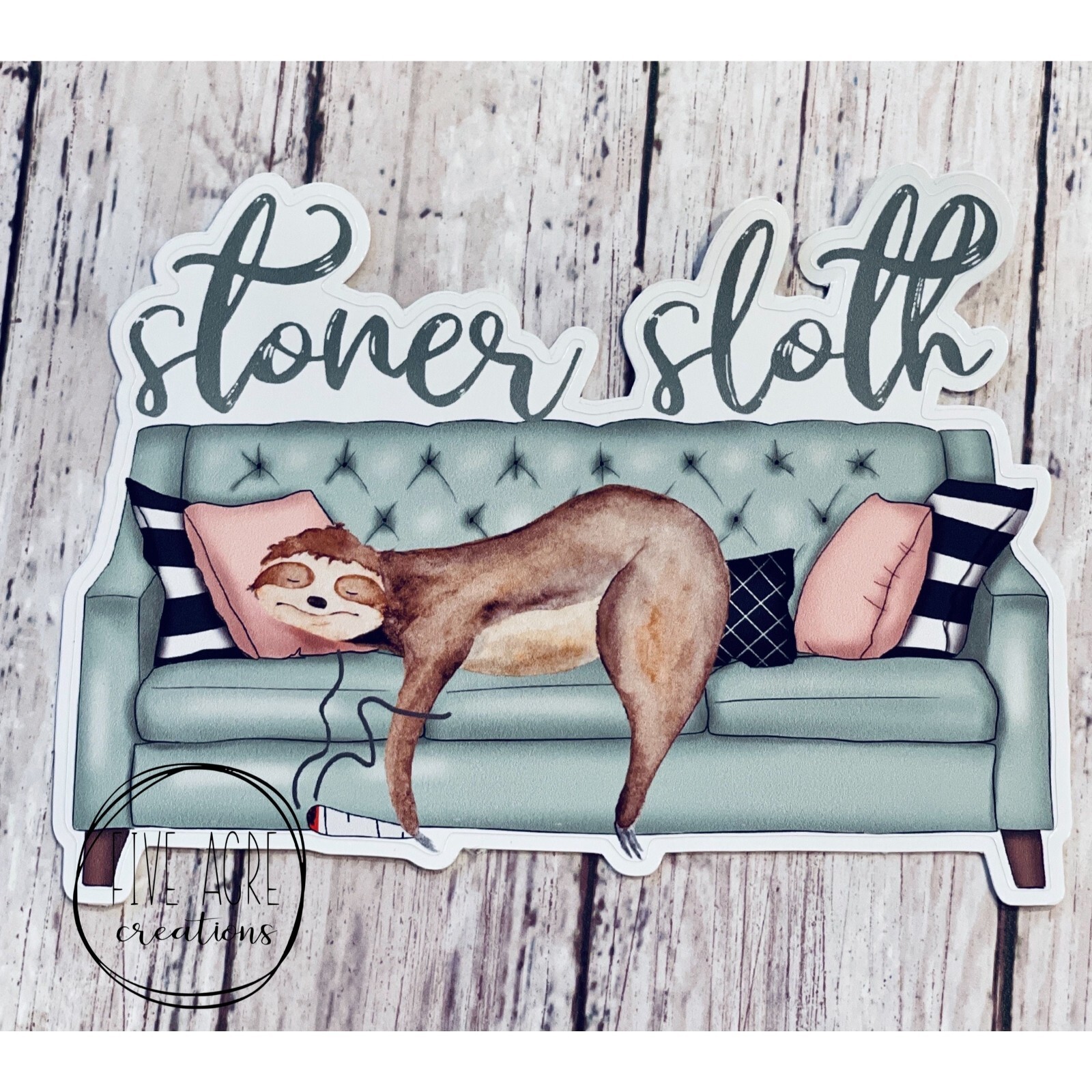 Stoner Sloth | Sloth High | Waterproof Weatherproof Vinyl Sticker | High Quality