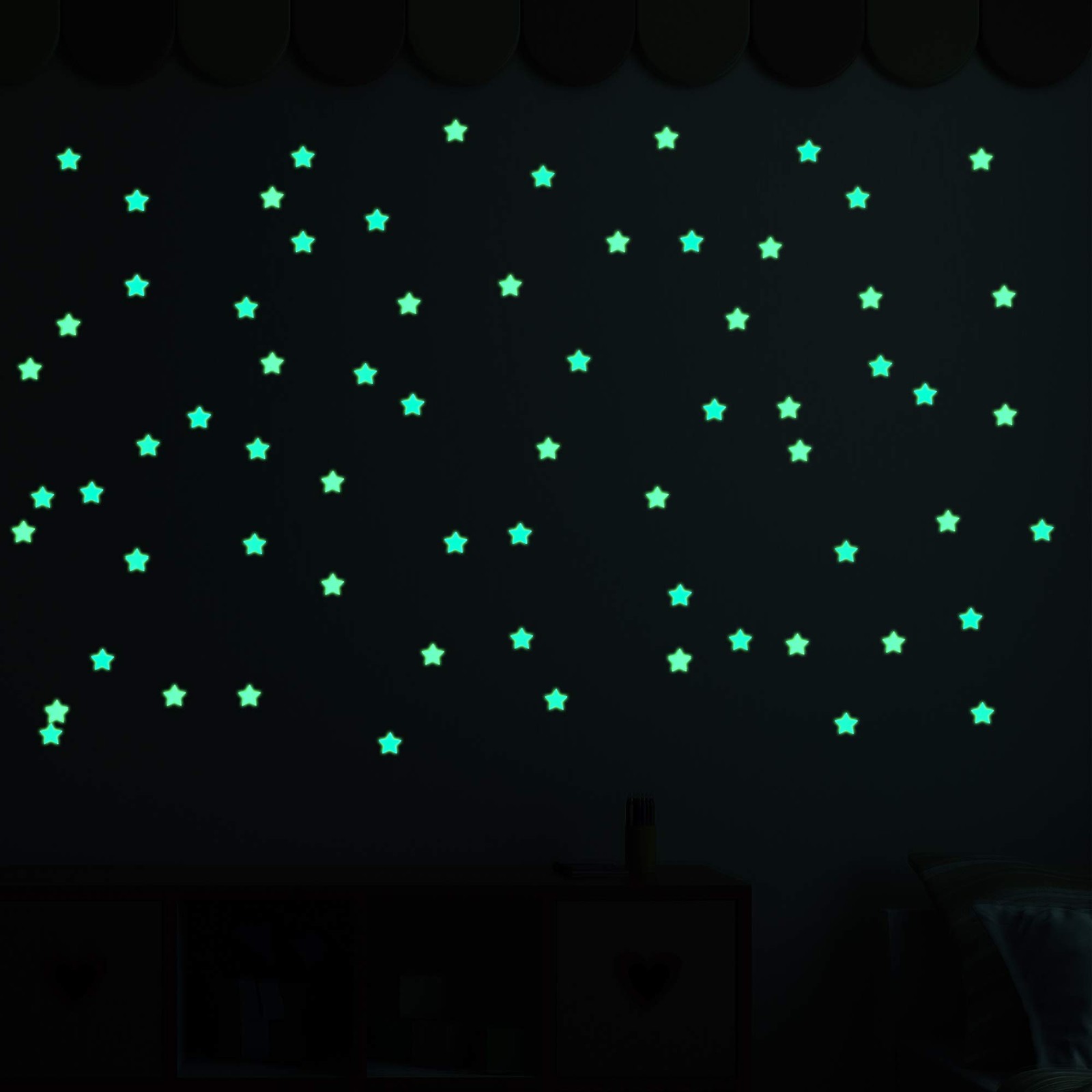 AM AMAONM 100pcs Glow in The Dark Luminous Stars Fluorescent Multi