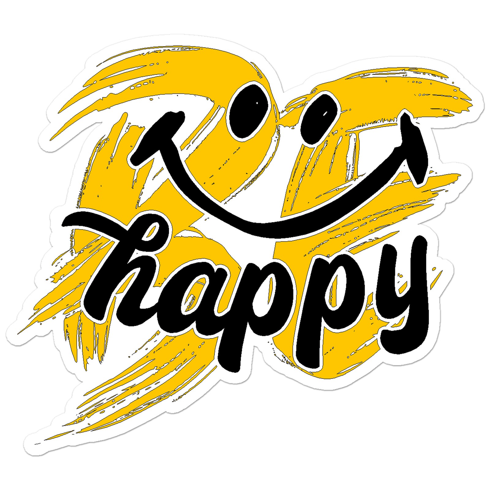 Be Happy Smiley Face – Vinyl Decal Sticker – Car Window Laptop – ebn9008