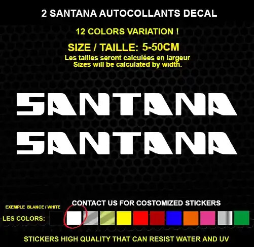 2 Santana Decorative Stickers – Vehicles & Accessories, 2 Piece Set