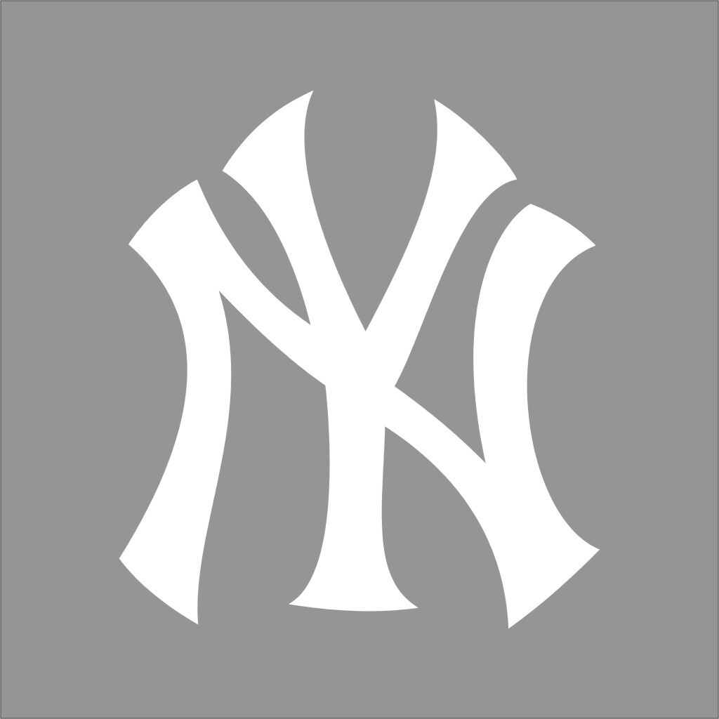 New York Yankees #2 MLB Team Logo 1 Color Vinyl Decal Sticker Car Window Wall