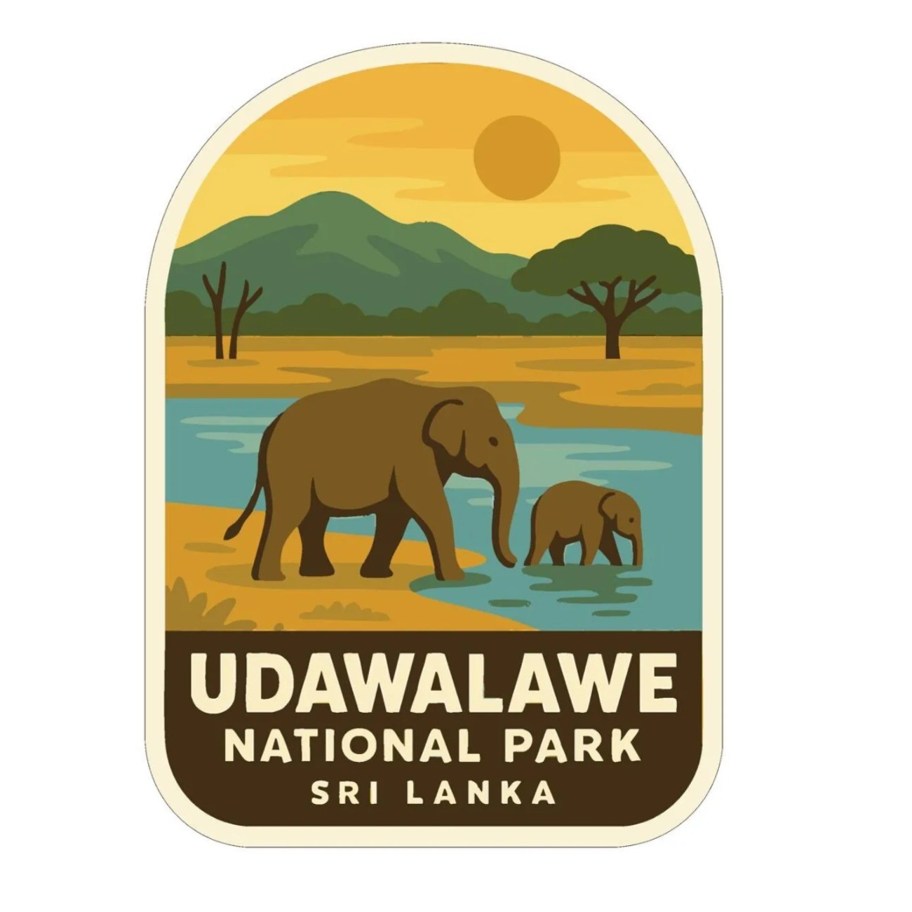Udawalawe Sri Lanka Iron On Heat Transfer Vinyl HTV Die-Cut World National Parks