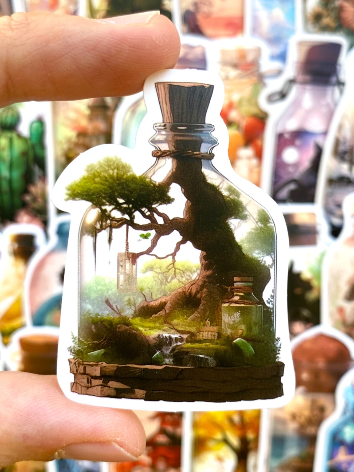 5-50 pcs Bottle Stickers, Aesthetic Laptop Phone Kindle Skateboard Car Decals