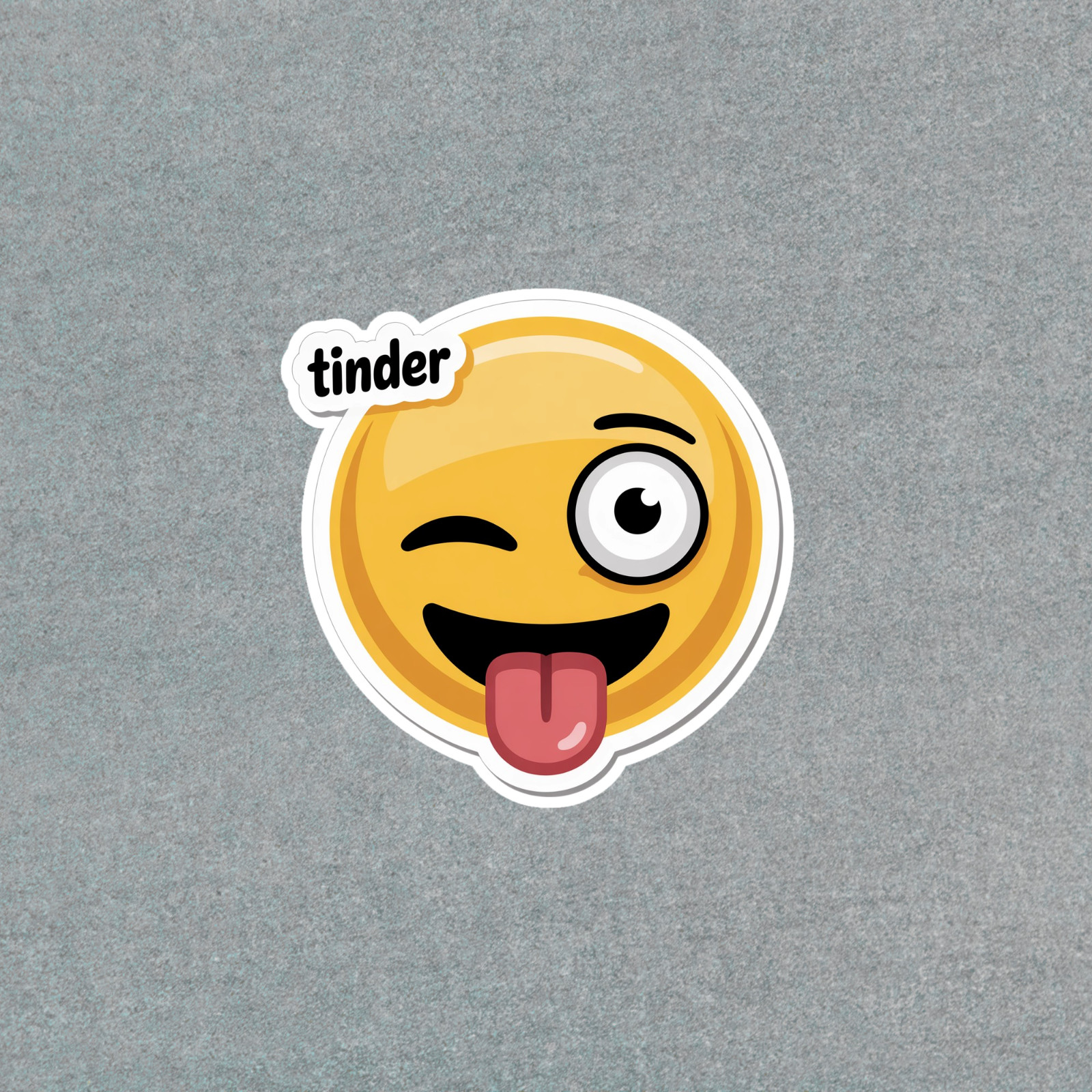 Winking Tongue Tinder Out Emoji Sticker for Laptops, Phones, and Decor #7079