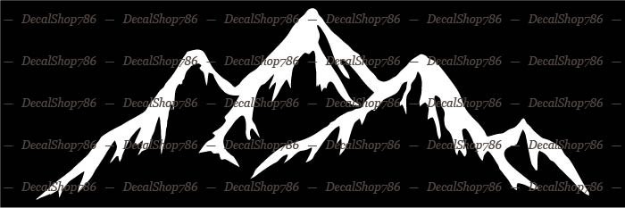 Mountain Range Silhouette – Outdoors – Car Vinyl Die-Cut Peel N' Stick Decals