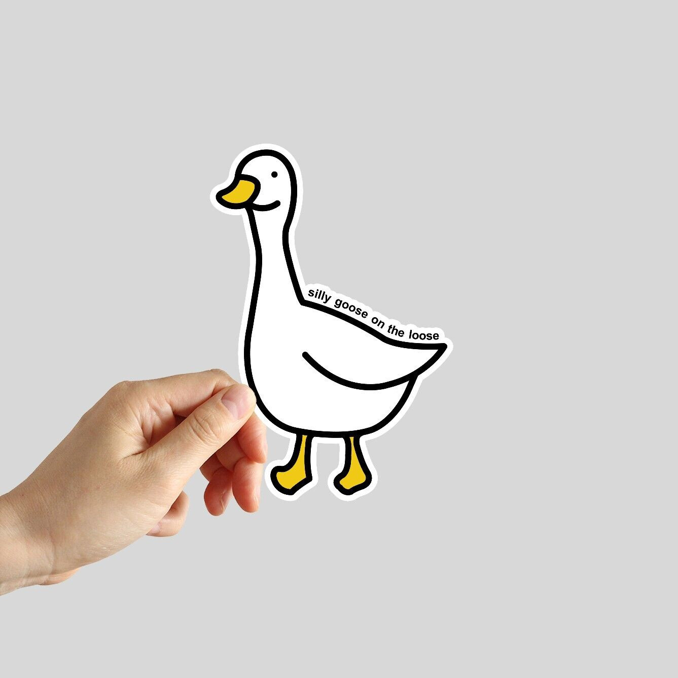 Silly Goose On The Loose Sticker Funny Meme Water Bottle Laptop Notebook Sticker
