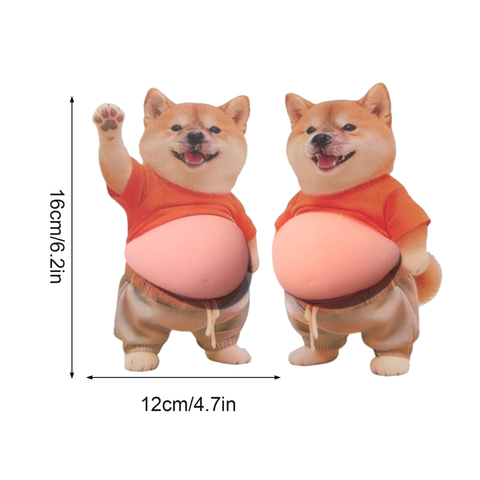 Cute 3D Belly Stickers 5 Pieces Cartoon Animal Dog Stickers For Phone, Bottle