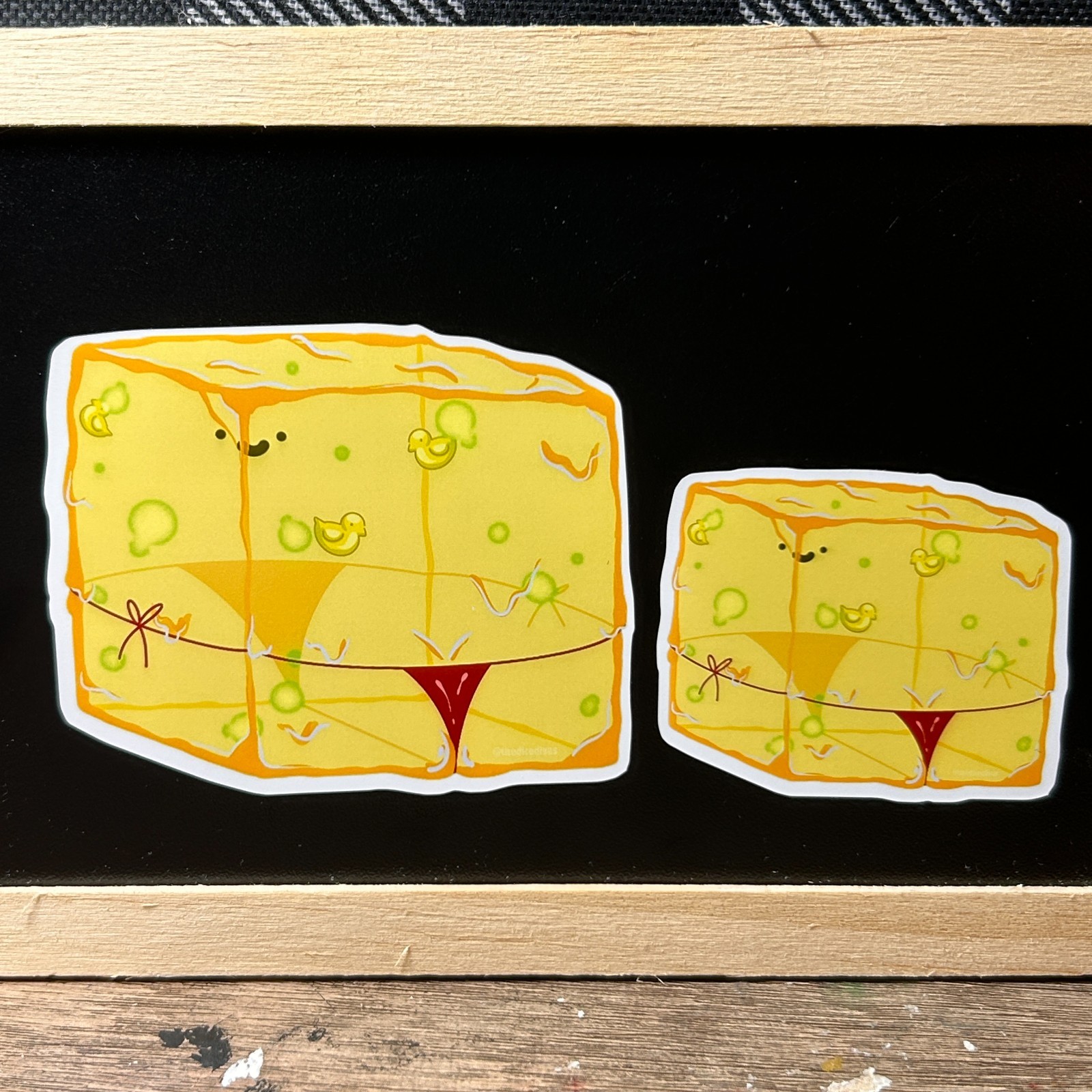 Sticker: Yellow Naughty Cube – Gelatinous Cube, Ooze, Dungeons and Dragons, DND