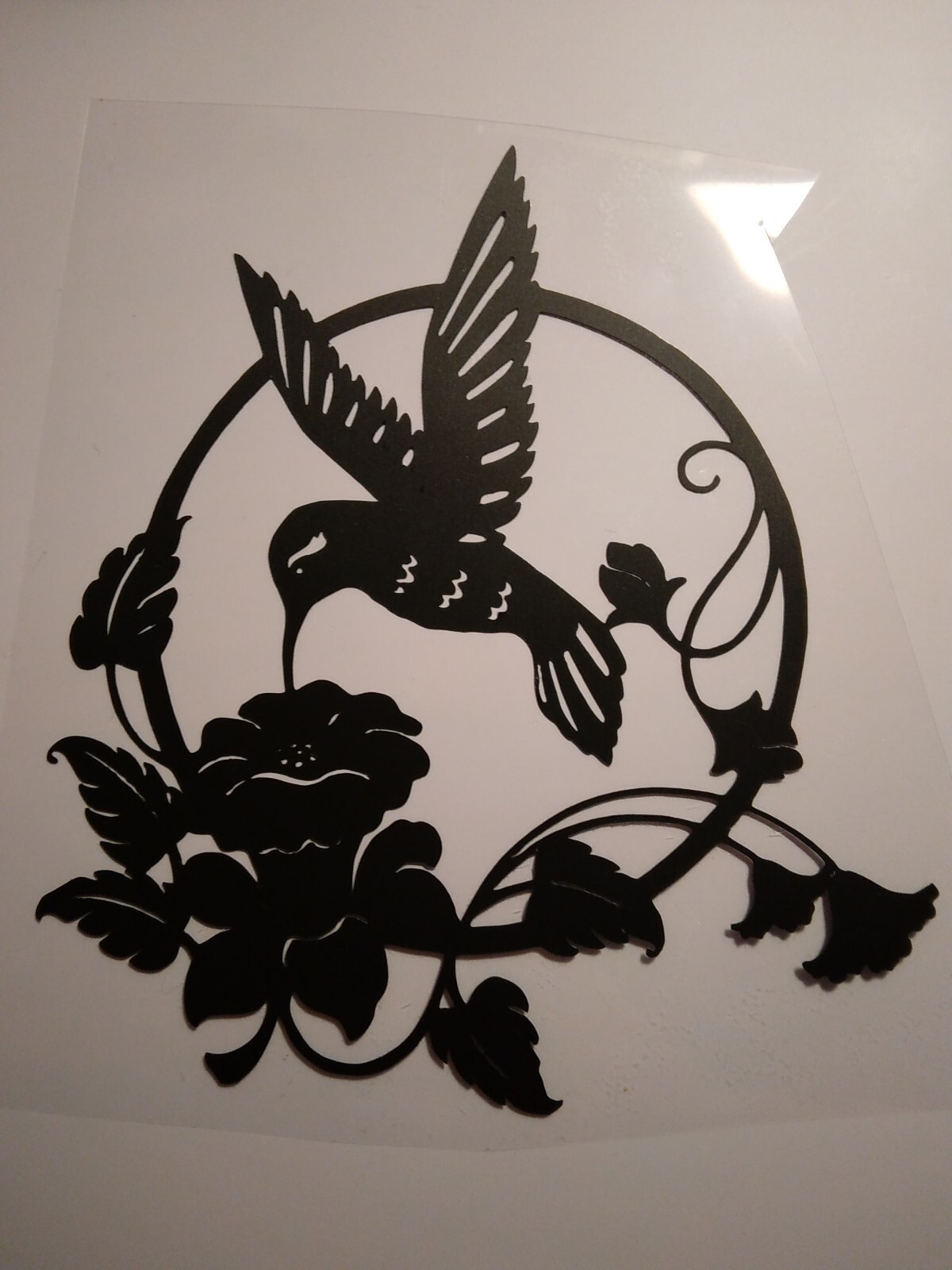 Hummingbird Flower Decal