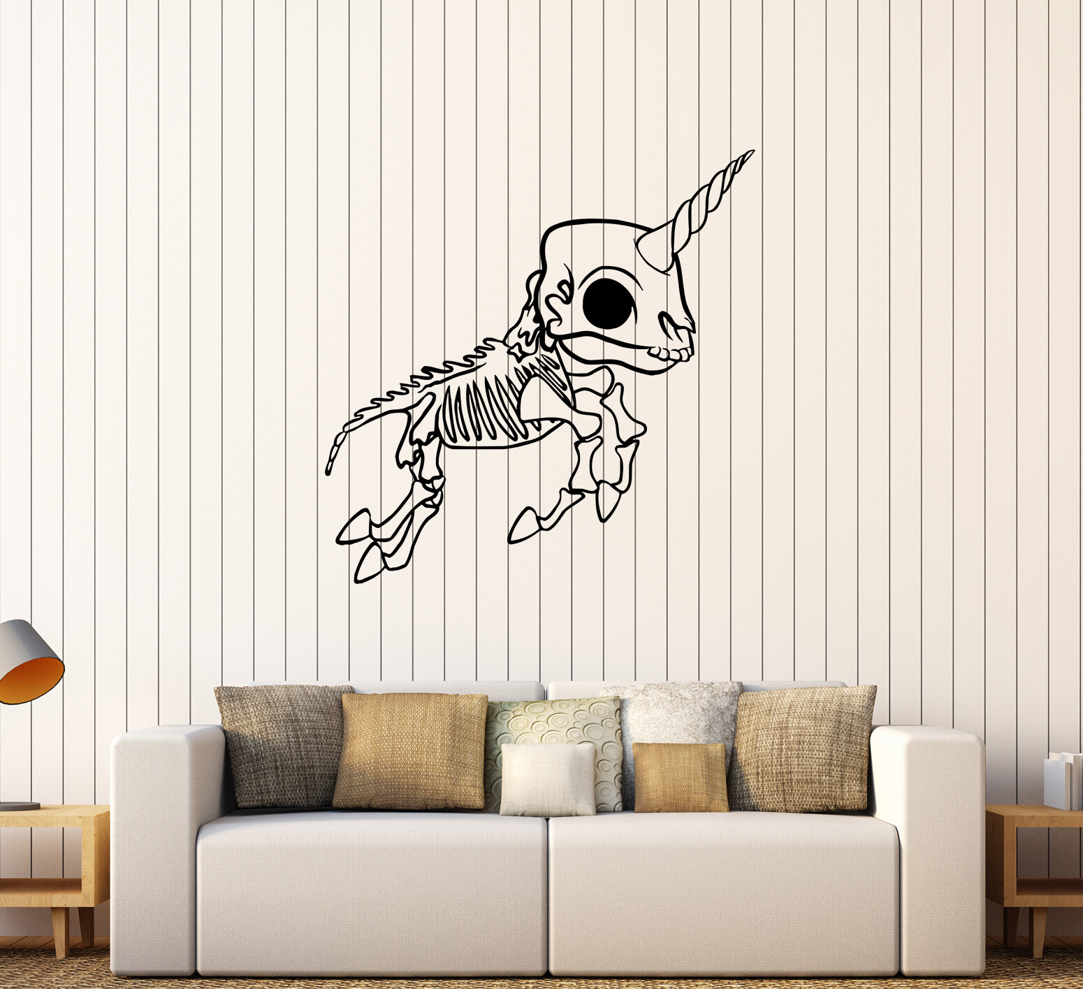 Wall Decal Unicorn Skeleton Skull Animal Fairytale Vinyl Sticker (ed1974)