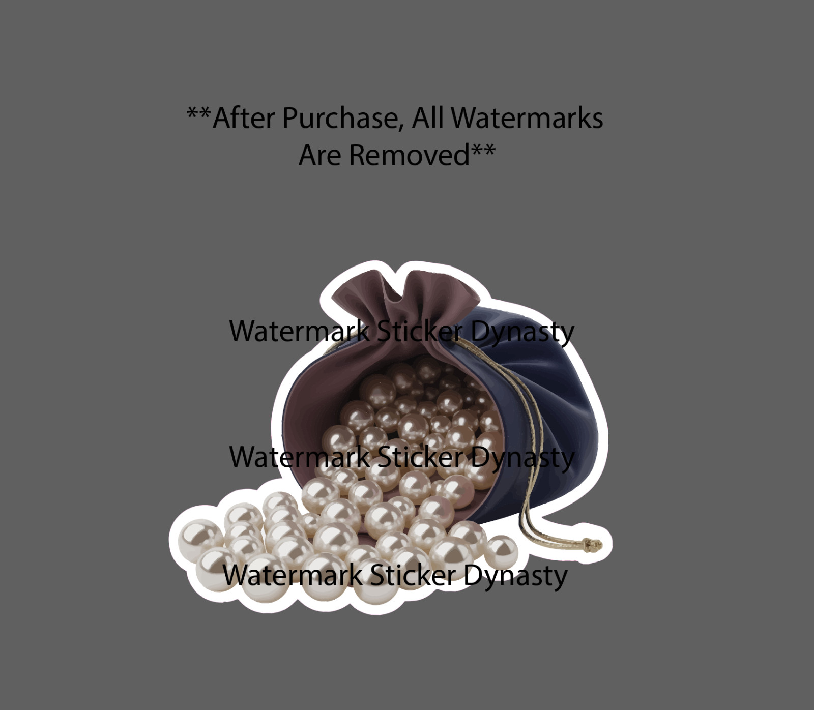 Bag of Pearls Sticker Waterproof Decal Jewelry Wealth Money Ocean Gift NEW