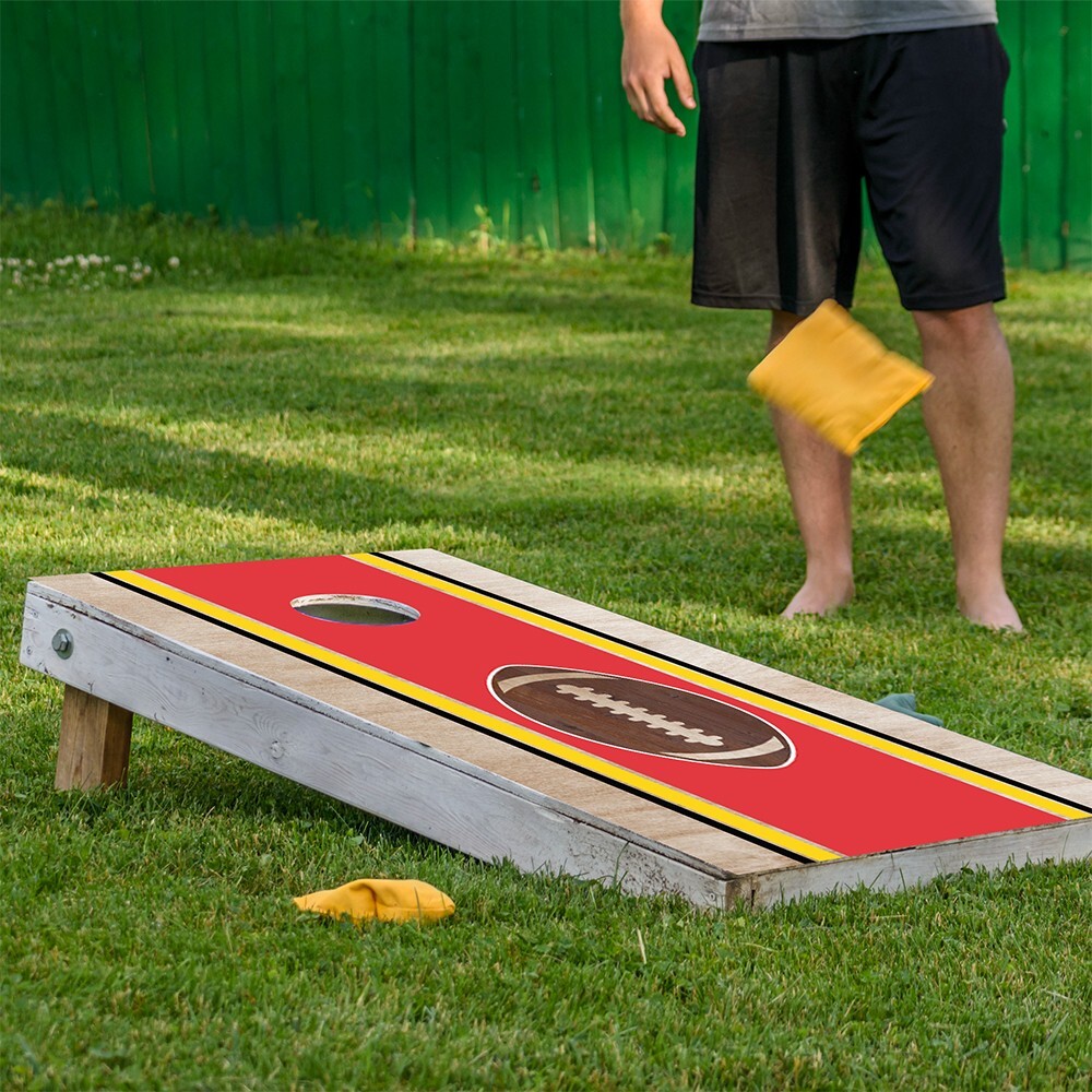 Gold, & Black College Park, Maryland Football Tailgating Cornhole Wrap Sticker