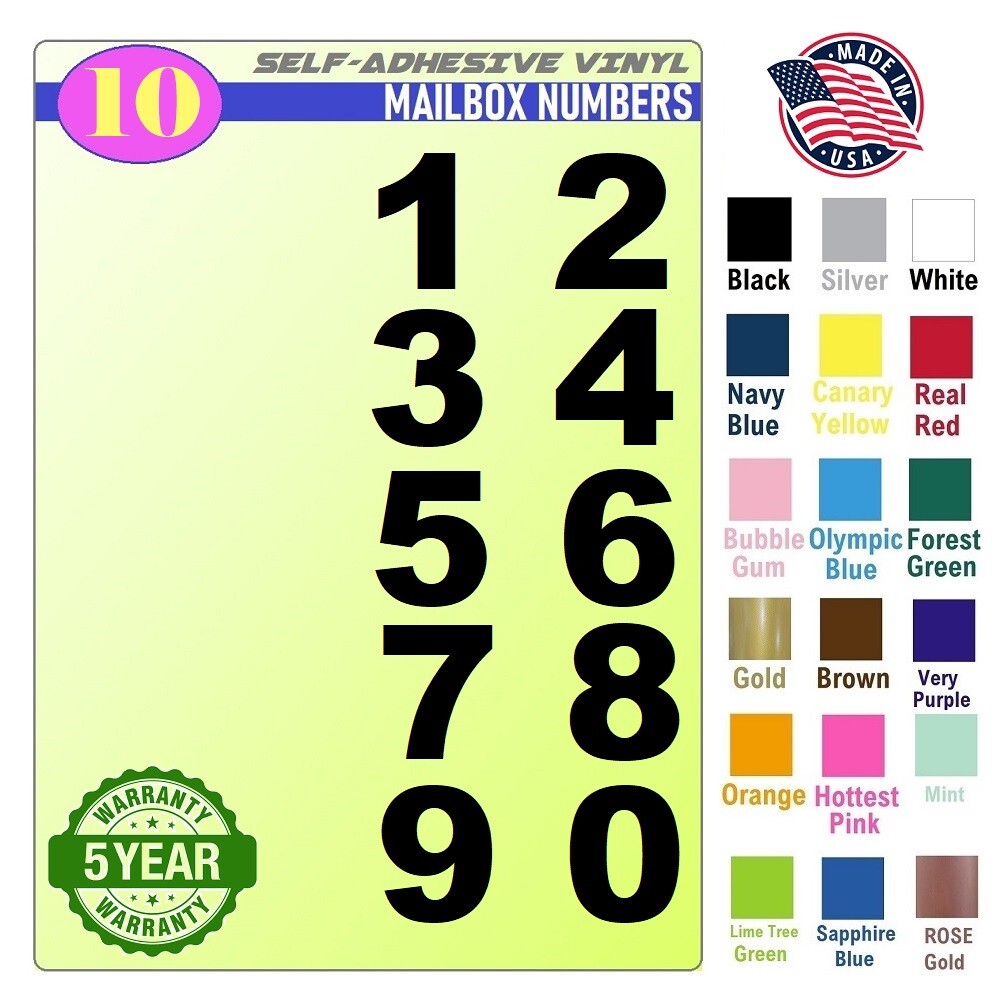 10 Mailbox,Car, Doors, Toolbox,Lockers,TRUCK,Decal, 4" CLASSIC NUMBERS – ARIAL