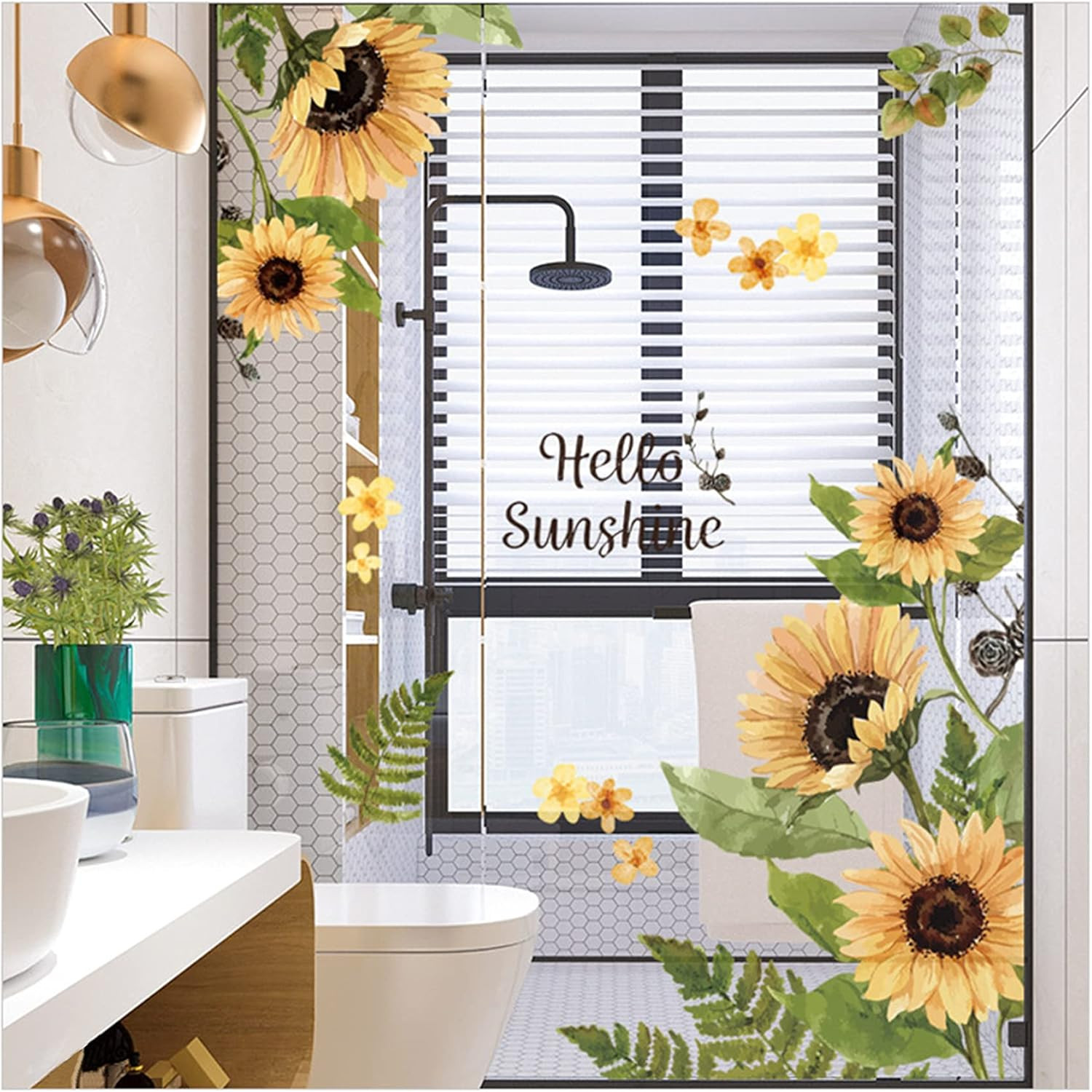 Sunflower Wall Stickers, 3D Yellow Flower Wall Decals, Easy Peel and Stick Wallp