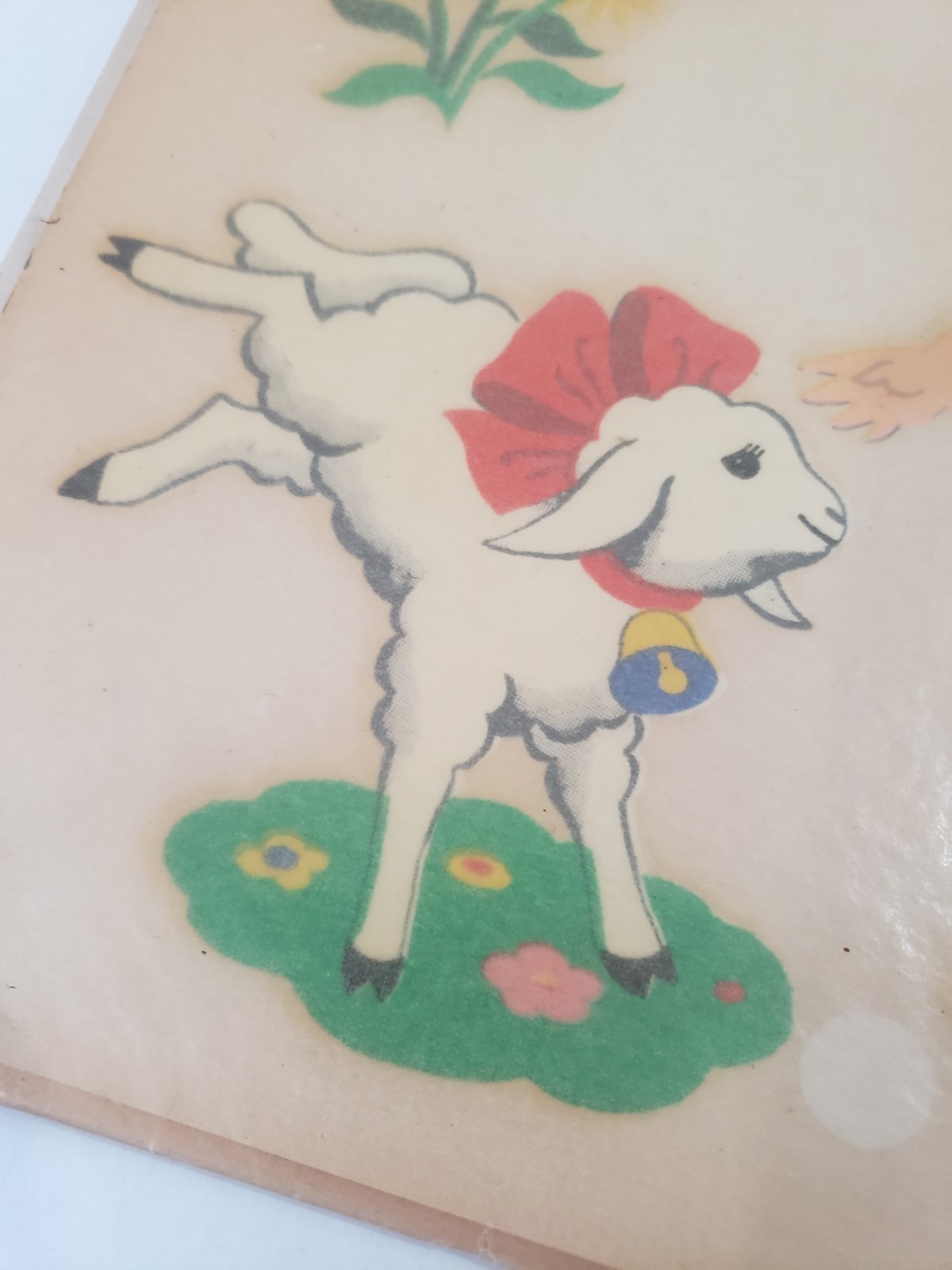Vintage Duro Water Transfer DECAL, Nursery Rhyme Mary Had A Little Lamb 1950s