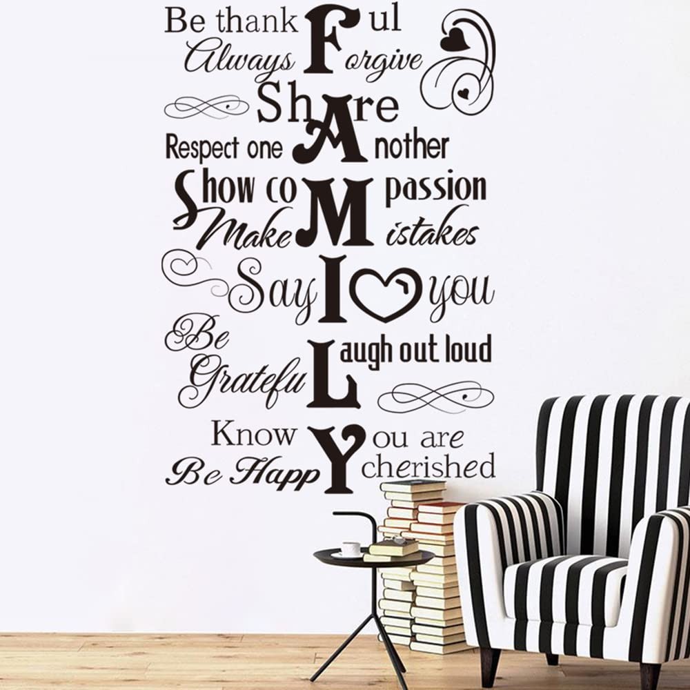 Family Saying Wall Art Stickers Inspirational Quotes Wall Decals Living Room …