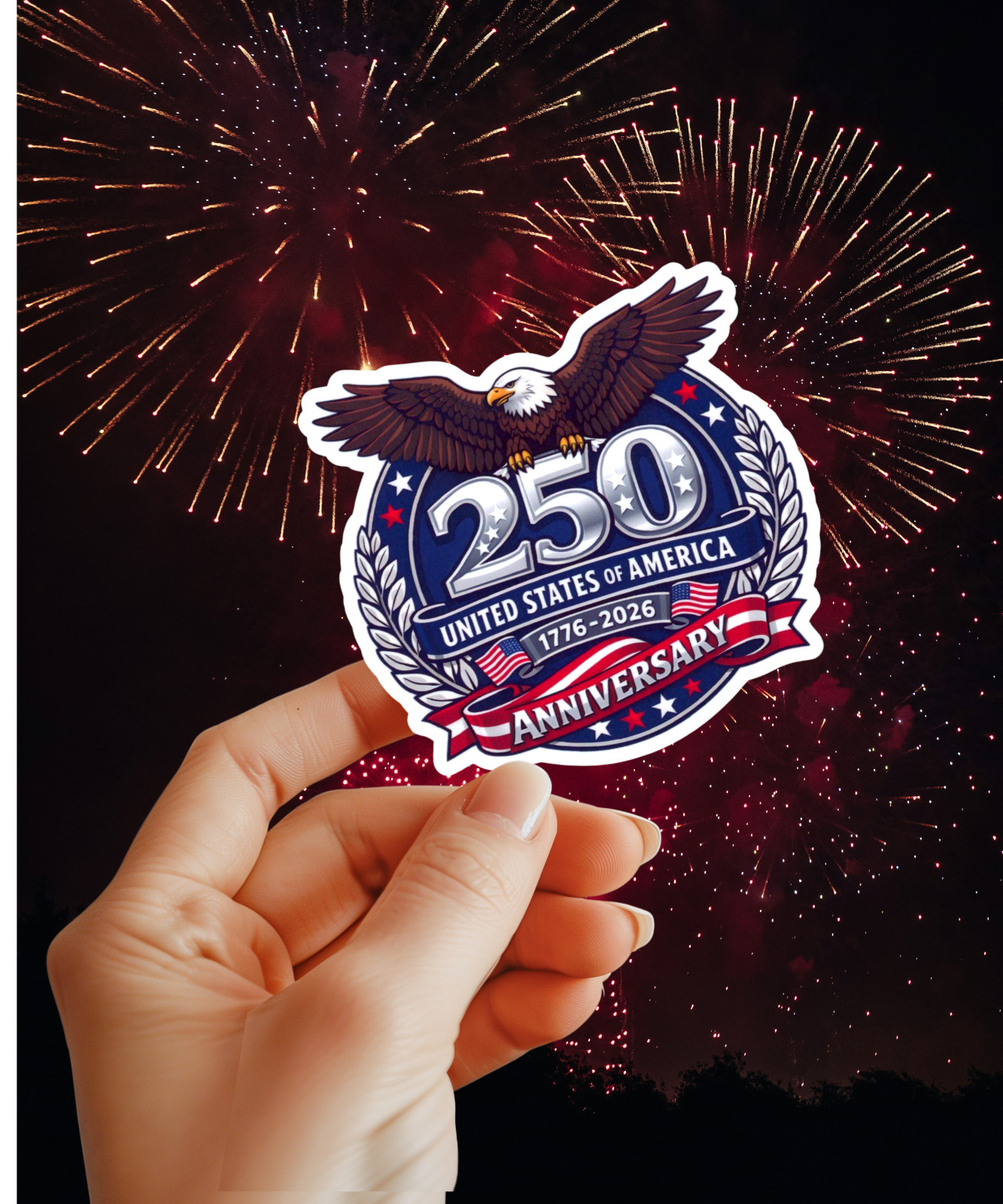 USA 250th Anniversary 1776-2026 America 250 Semiquincenten Sticker