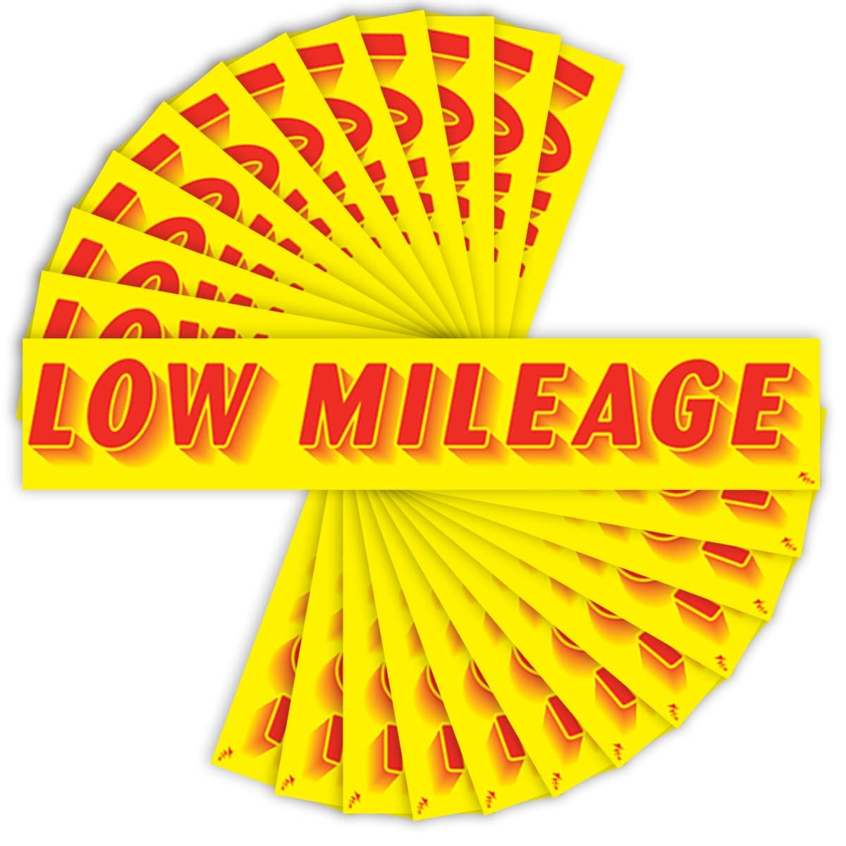 Versa-Tags Low Miles Windshield Stickers 12 Pack 14.5 inches, Mileage