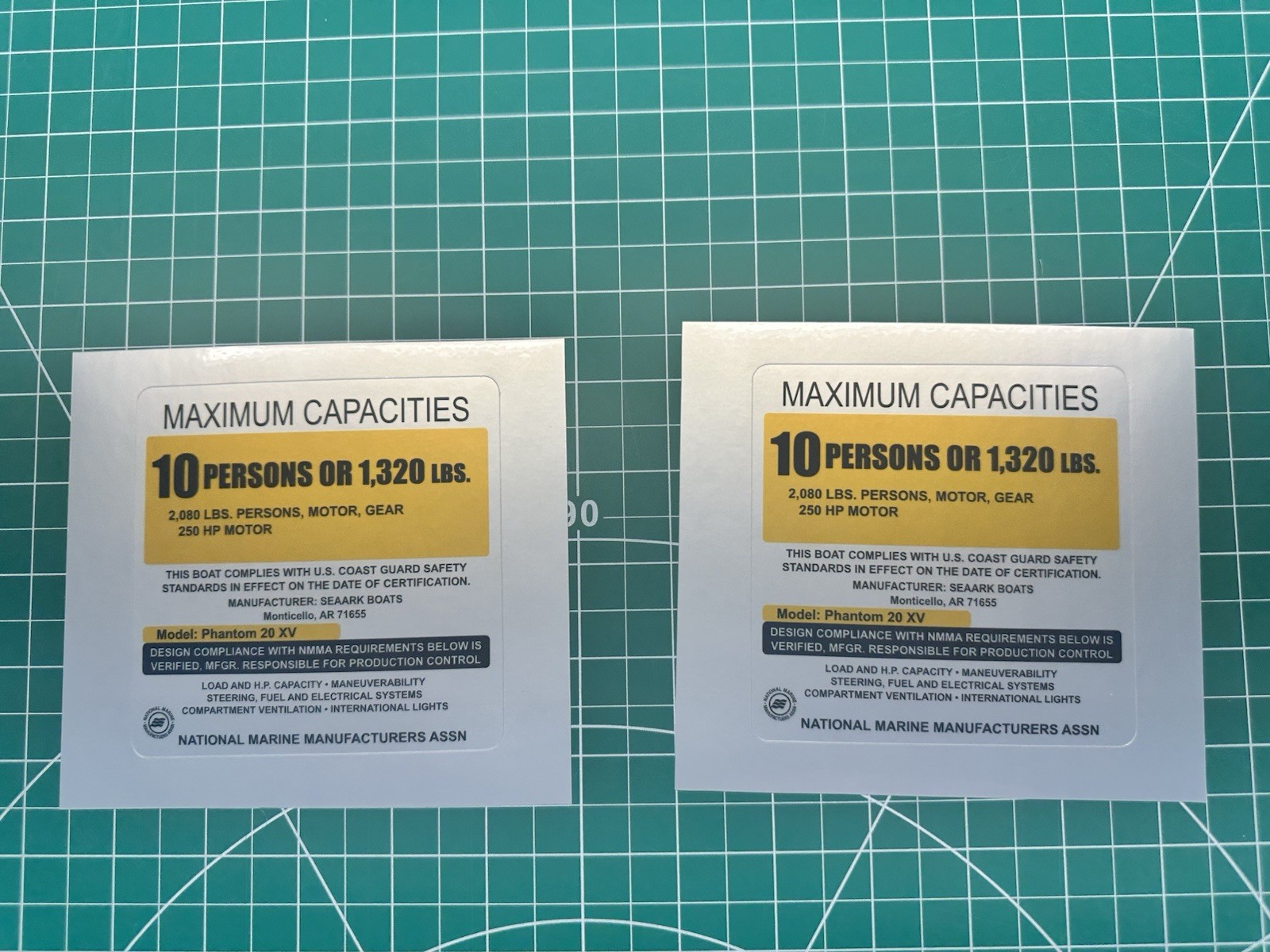 Custom Boat Capacity Sticker – Special Order