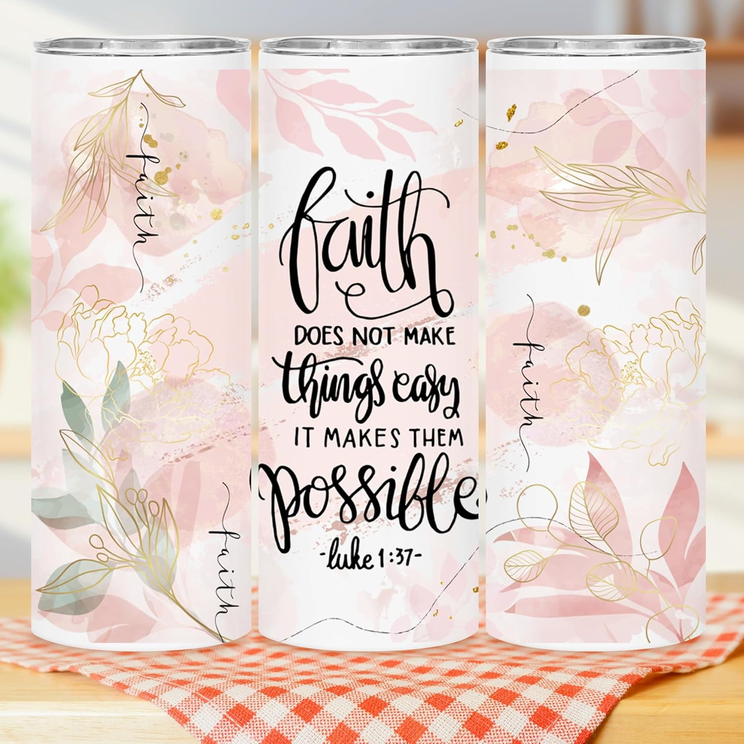 UV DTF Cup Wraps Sticker – 4 Sheets Bible Verse UV DTF Transfer for 20 Oz Glass,