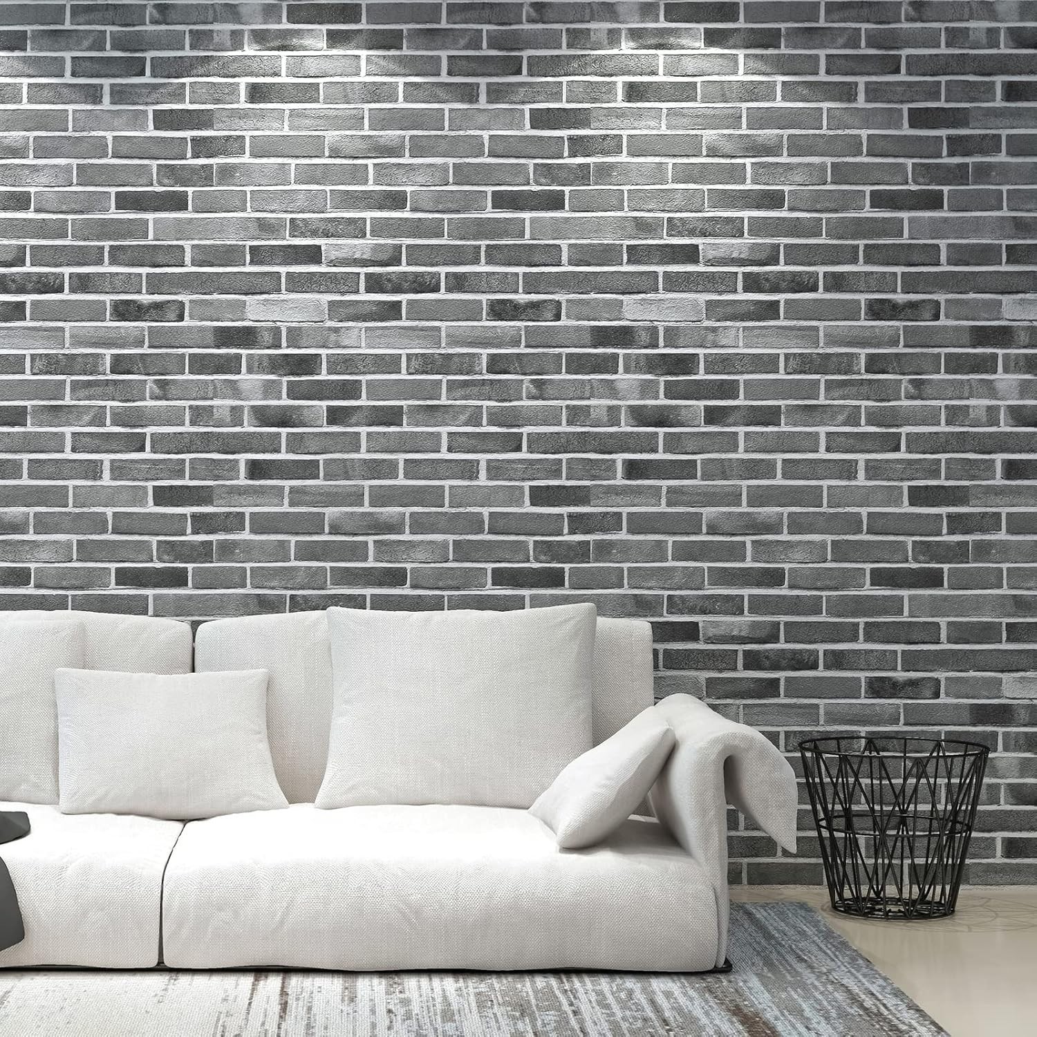 Waterproof Acoustic 3D Faux Brick Panels – 10 Pack Stone Ash for Stylish Decor
