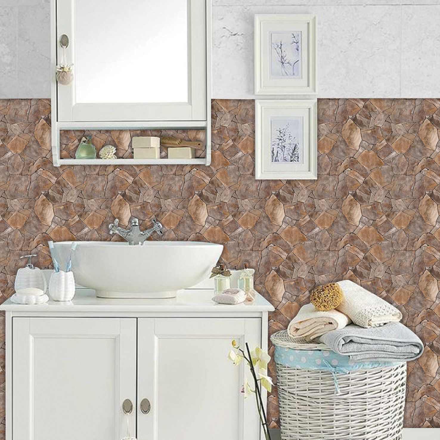 12"x12" 10Pcs 3D Wall Sticker Tile Brick Panel Self-adhesive Wall Waterproof PVC