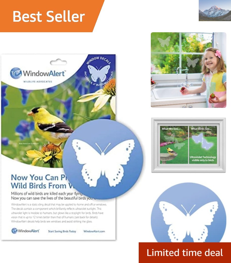 Semi-Transparent Butterfly Window Alerts – Eco-Friendly Bird Protection Decals