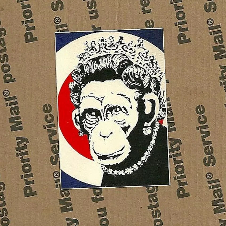 Monkey Queen Banksy Sticker