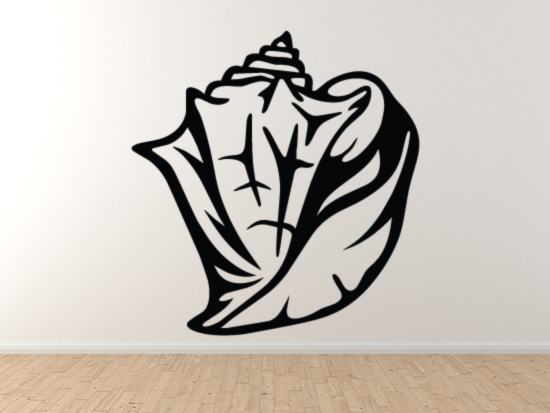 Ocean Biology Summer Beach – Conch Sea Shell Version 1 – Vinyl Wall Decal