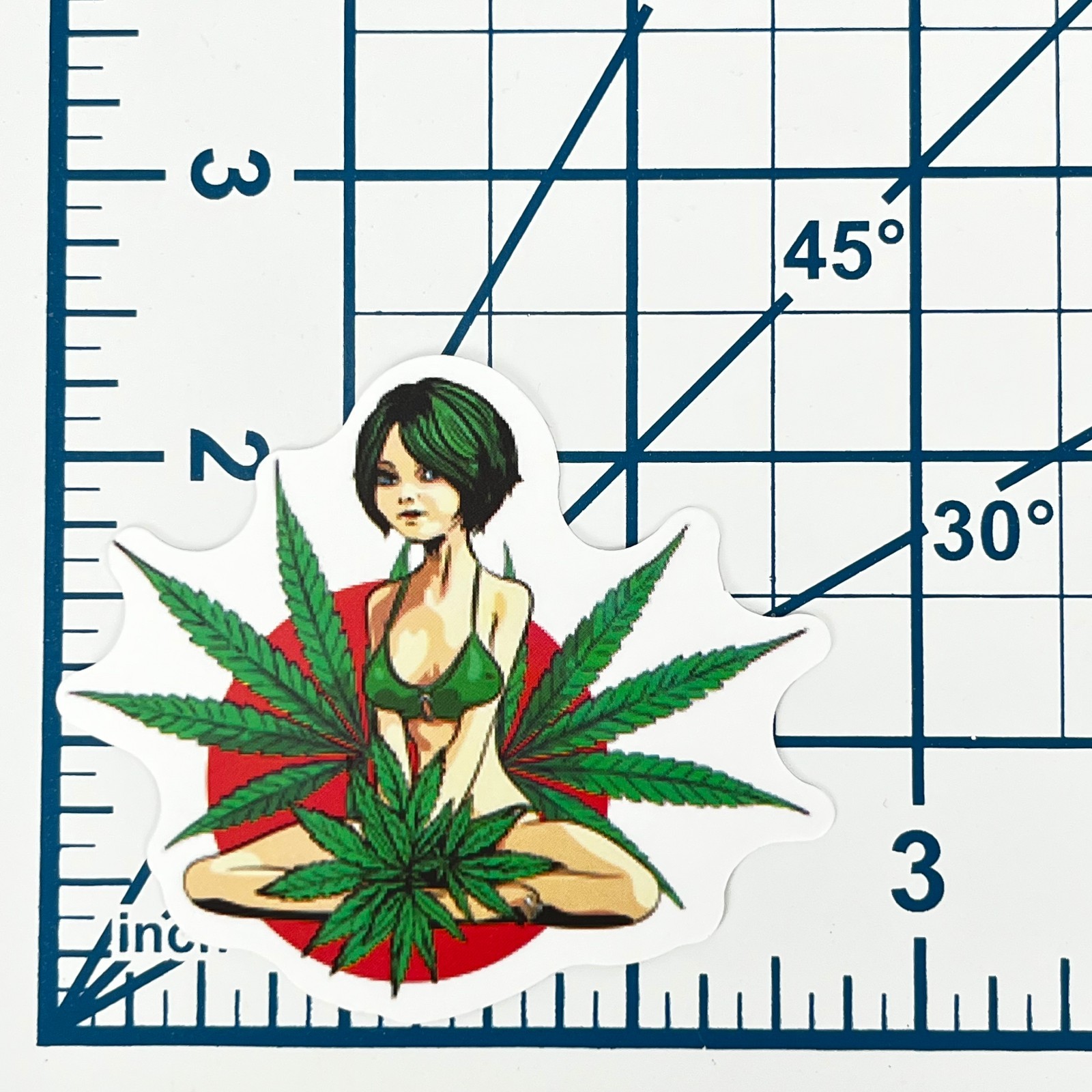 Anime Girl Cannabis Vinyl Sticker Weed Leaf Bikini Pot Stoner Laptop Journal Art