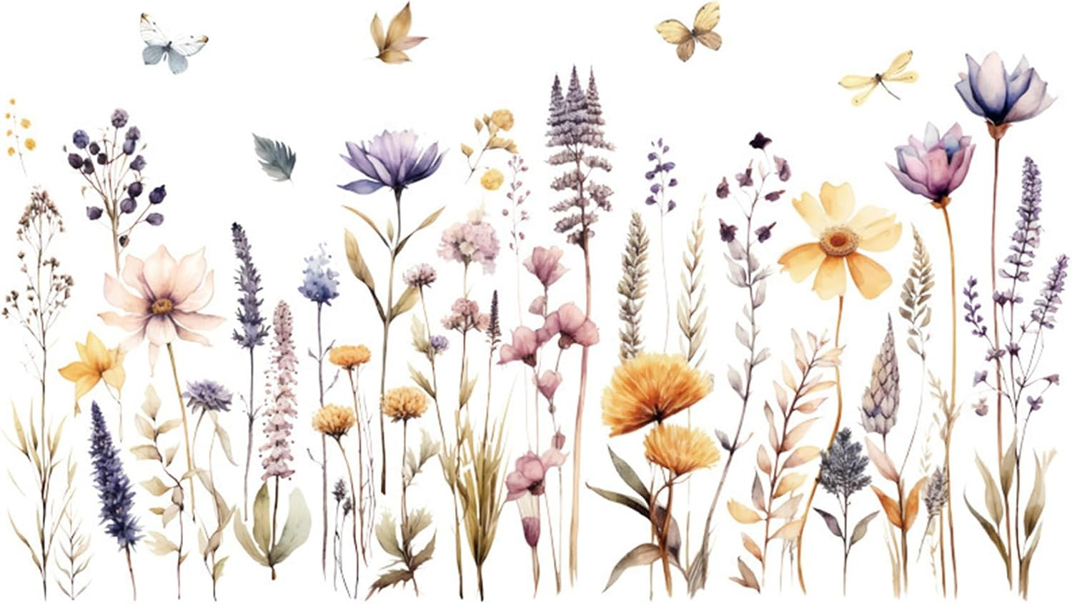 Wildflower Wall Decals 3D Self-Adhesive Stickers – 12 Pack