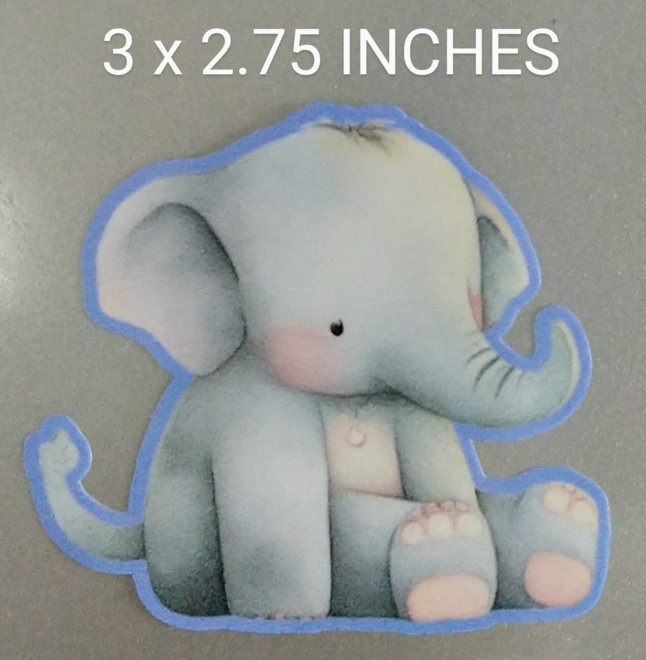 3" Baby Elephant Vinyl Decal Sticker Pink or Blue Zoo Animals Wildlife Kids Love