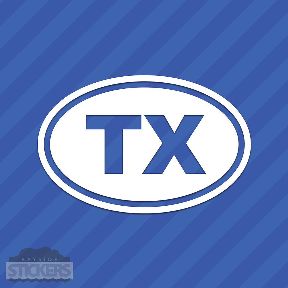 Texas TX Oval Vinyl Decal Sticker