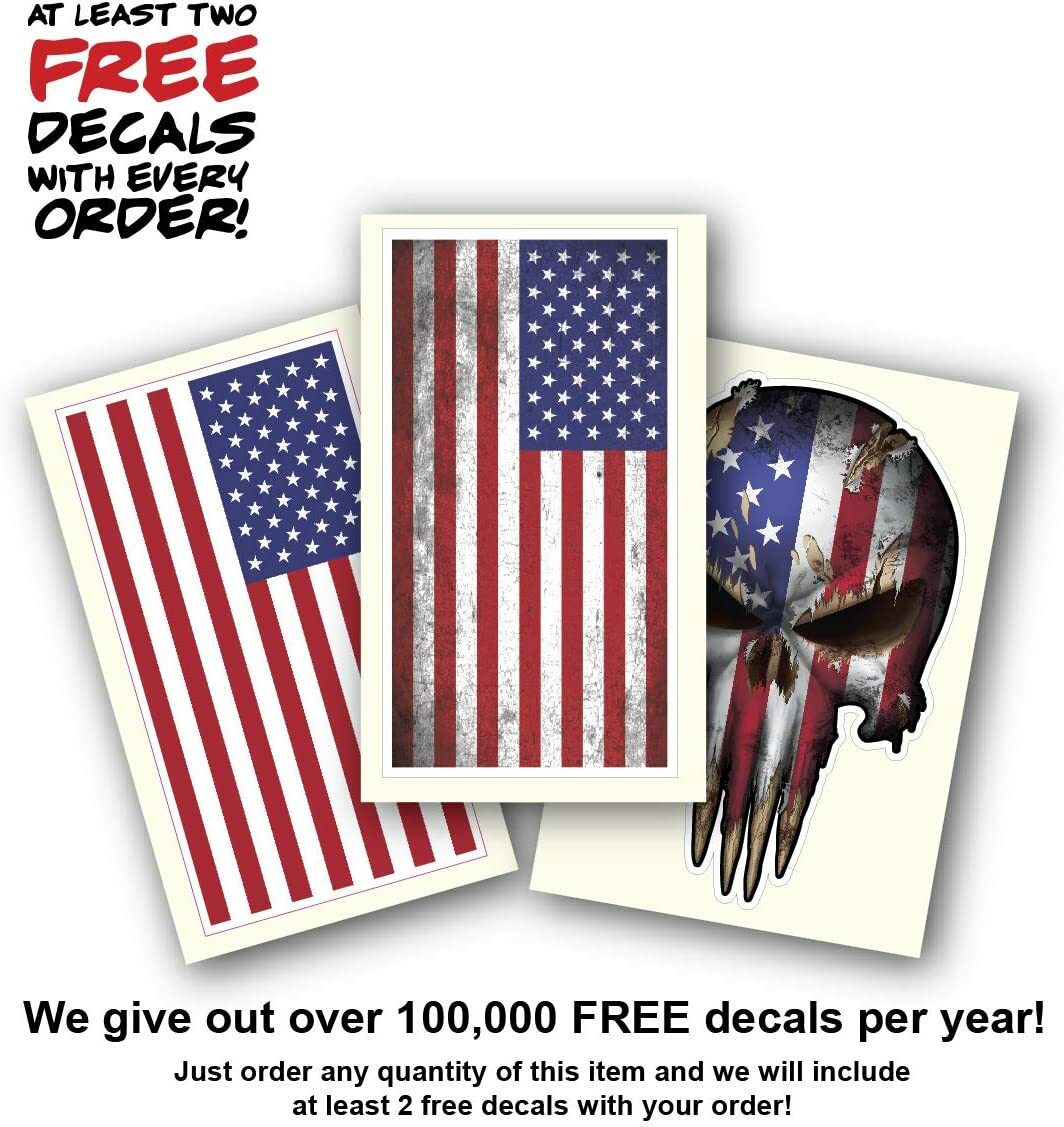 7 PACK THIN BLUE RED LINE USA AMERICAN FLAG SKULL STICKER DECAL CAR TRUCK WINDOW