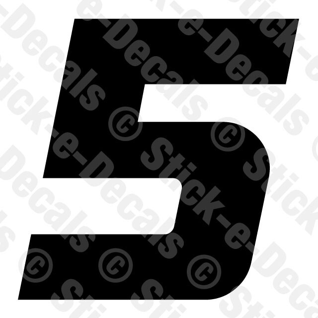 Number Five 5 Vinyl Die Cut Decal Sticker – RACING NUMBER – RSF