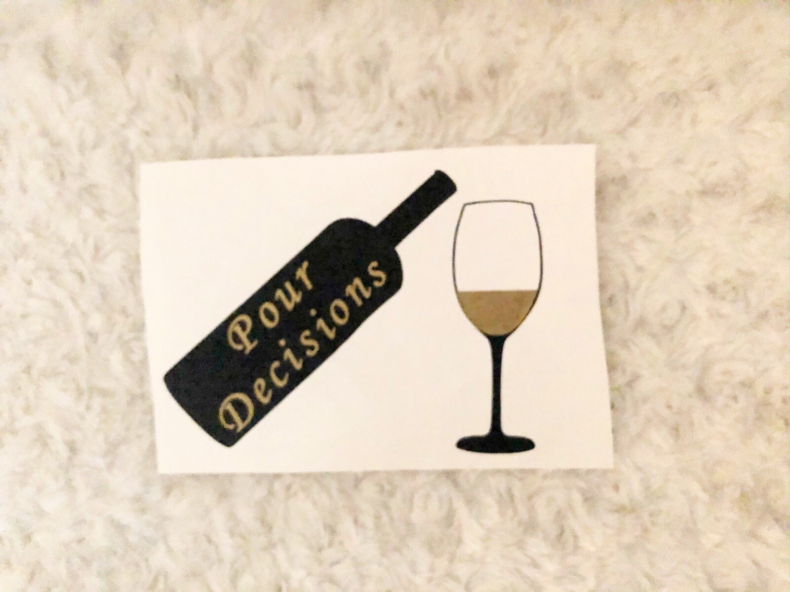 Gold Black Wine Bottle Decal Kitchen Wall Decal Wine Glass Home Wall Art Decal