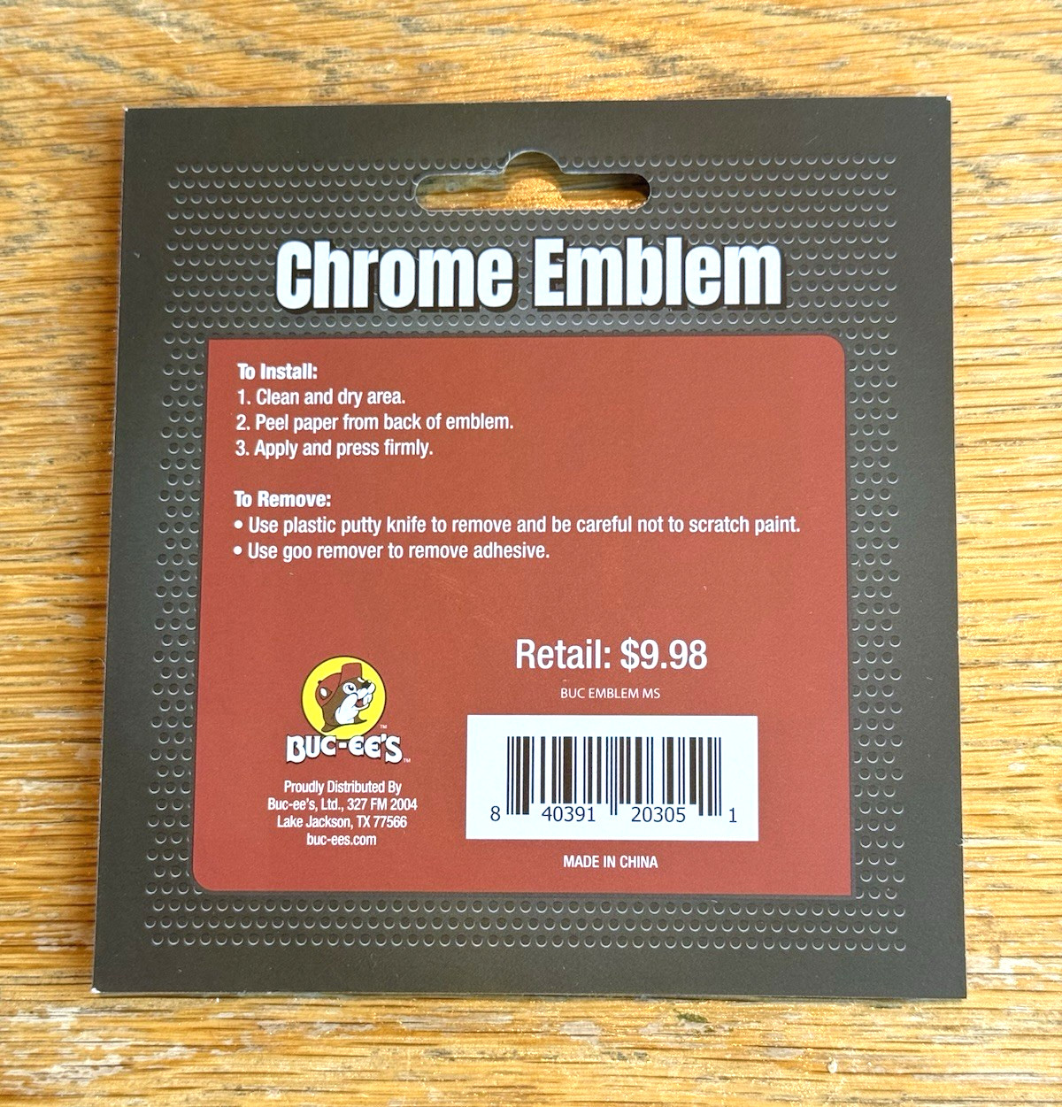 Buc-ee's Adhesive Chrome Emblem- Mississippi Shape For Vehicles Laptops 2 x 3 in
