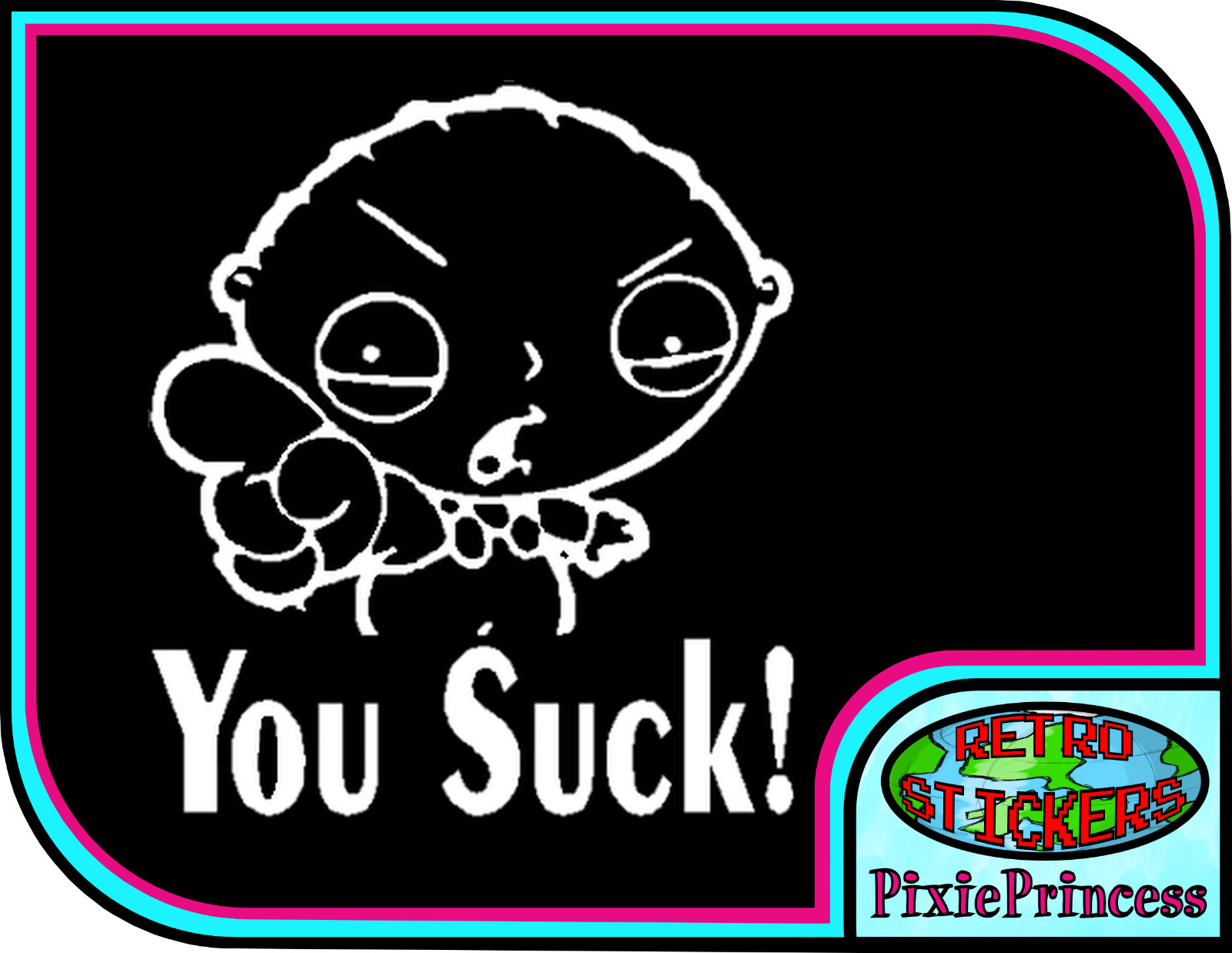 Family Guy Stewie A Vinyl Sticker Funny Car Bike Van Window Wall Poster Cartoon