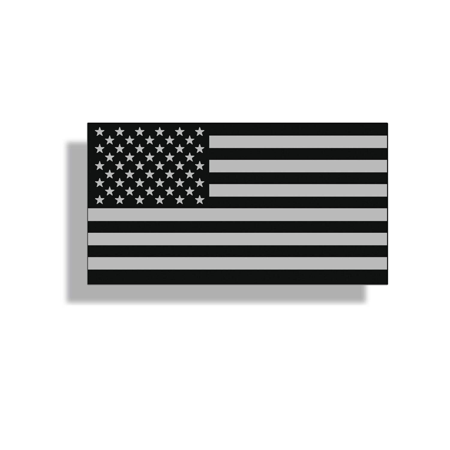 Black & Gray USA Flag Sticker Decal