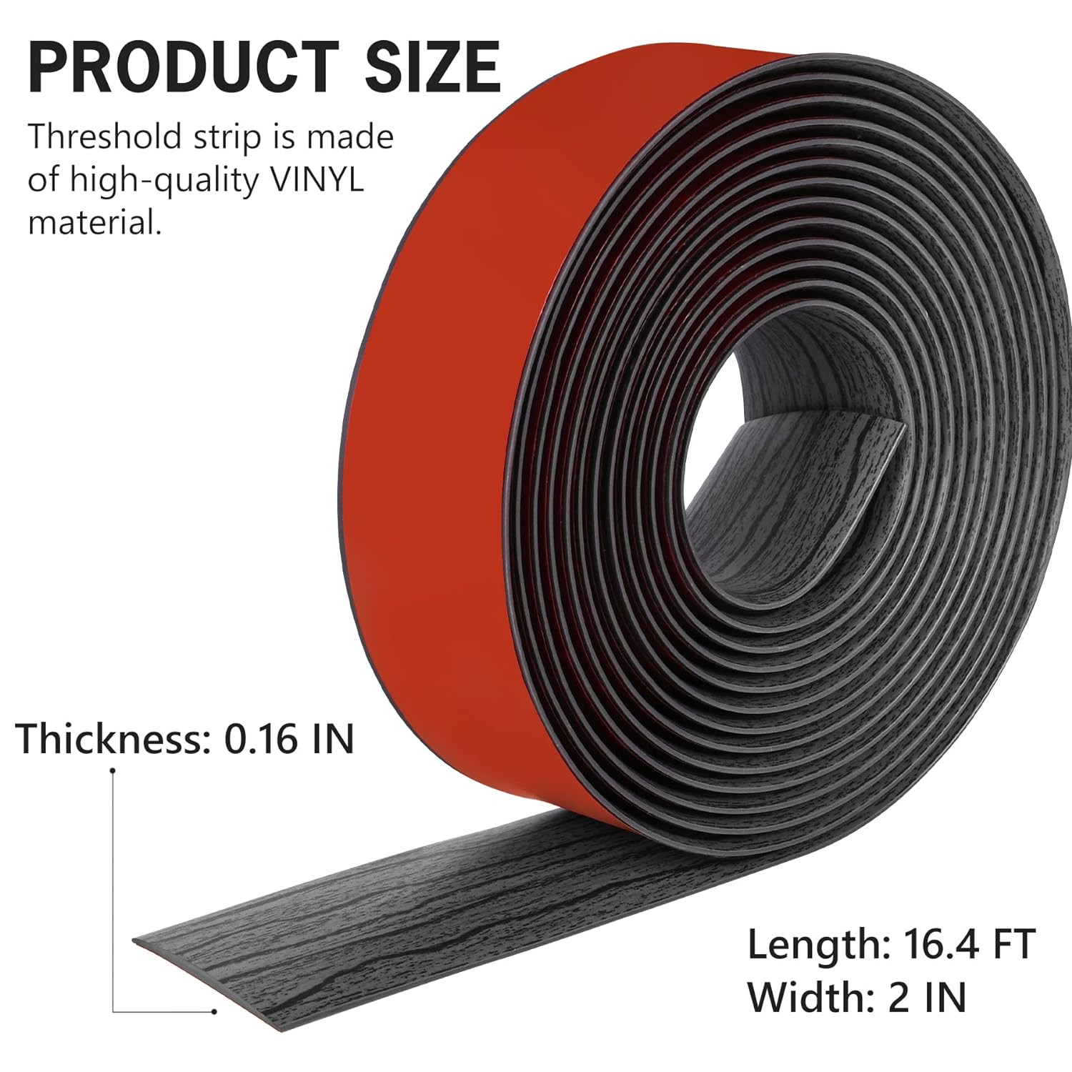 16.4Ft Floor Transition Strip Self Adhesive Vinyl Cover Floor Strip Flat Divider