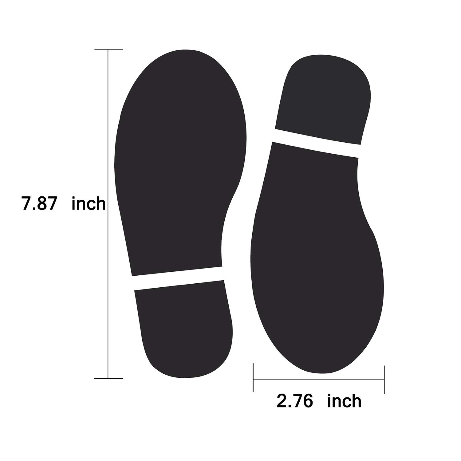 20 Pairs 40 Prints Black Shoes Footprint Stickers PVC Footprint Decals for Of…