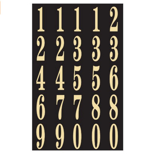 Hy-Ko MM-3N Self-Stick Numbers Black Gold Mailbox House Door Truck Boat Outdoor
