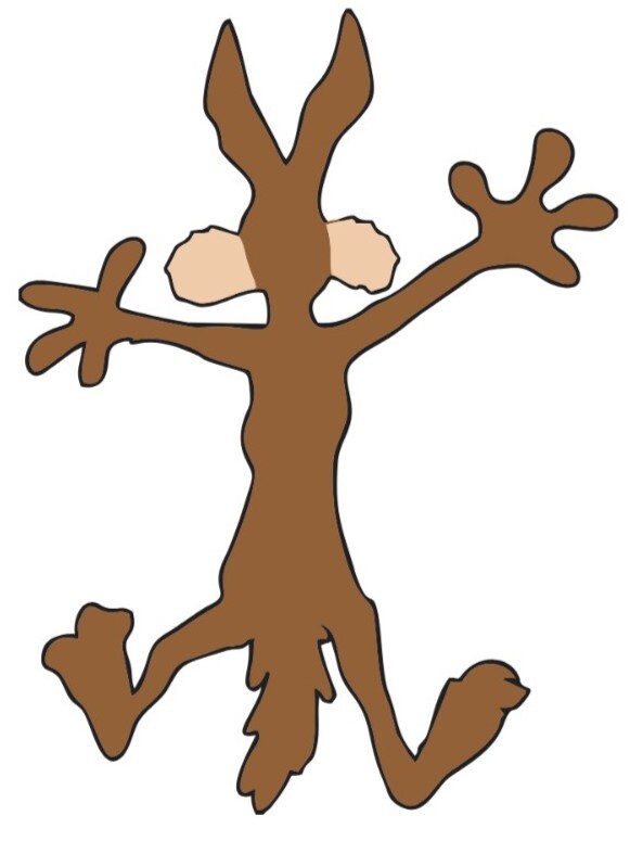 4X Smashed Wile E Coyote Sticker Decal For Car, Waterbottle, Any Flat Surface