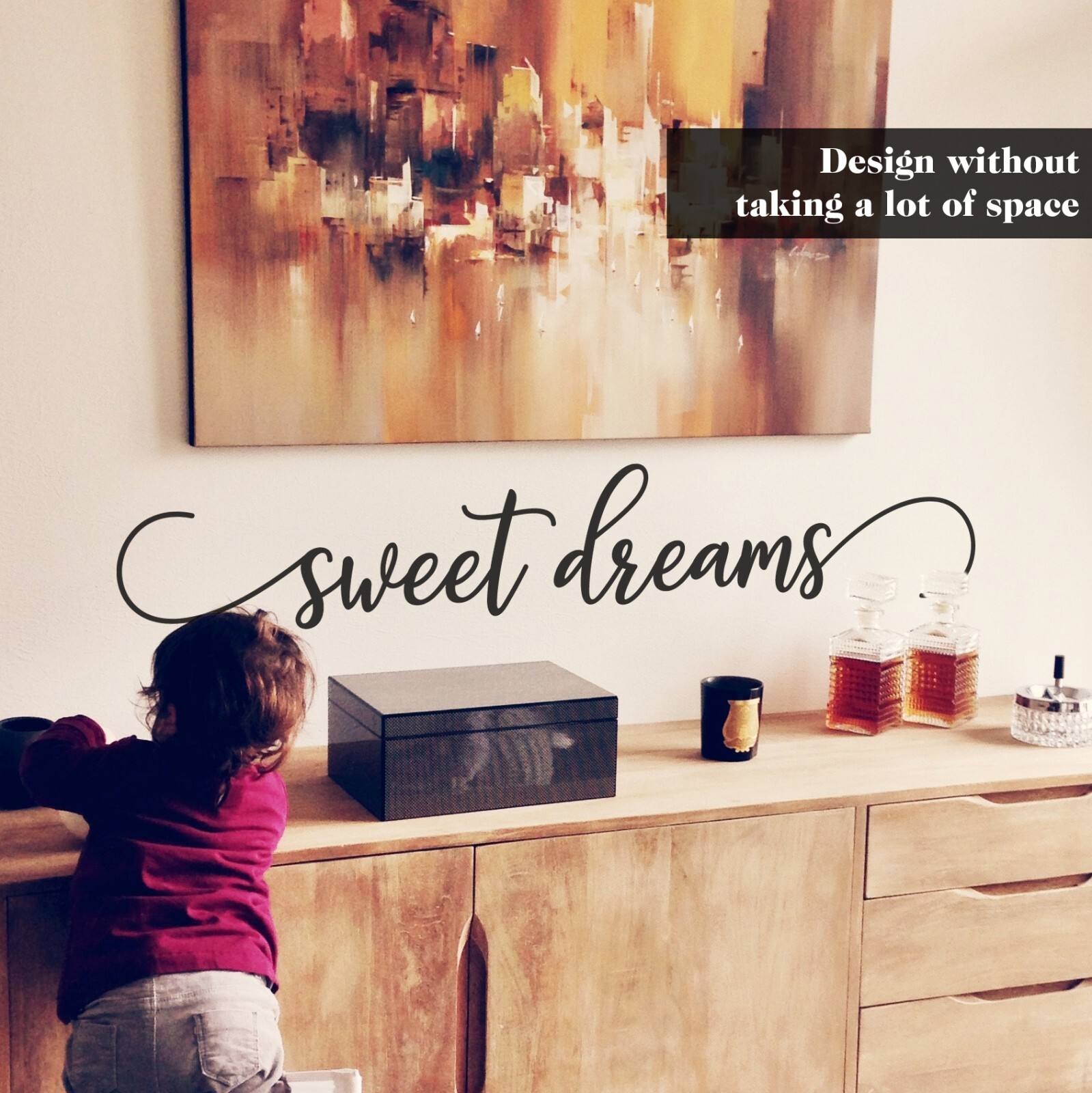 Sweet Dreams Wall Decal Sticker Quotes Over the Bed for Bedroom Vinyl Wall Art