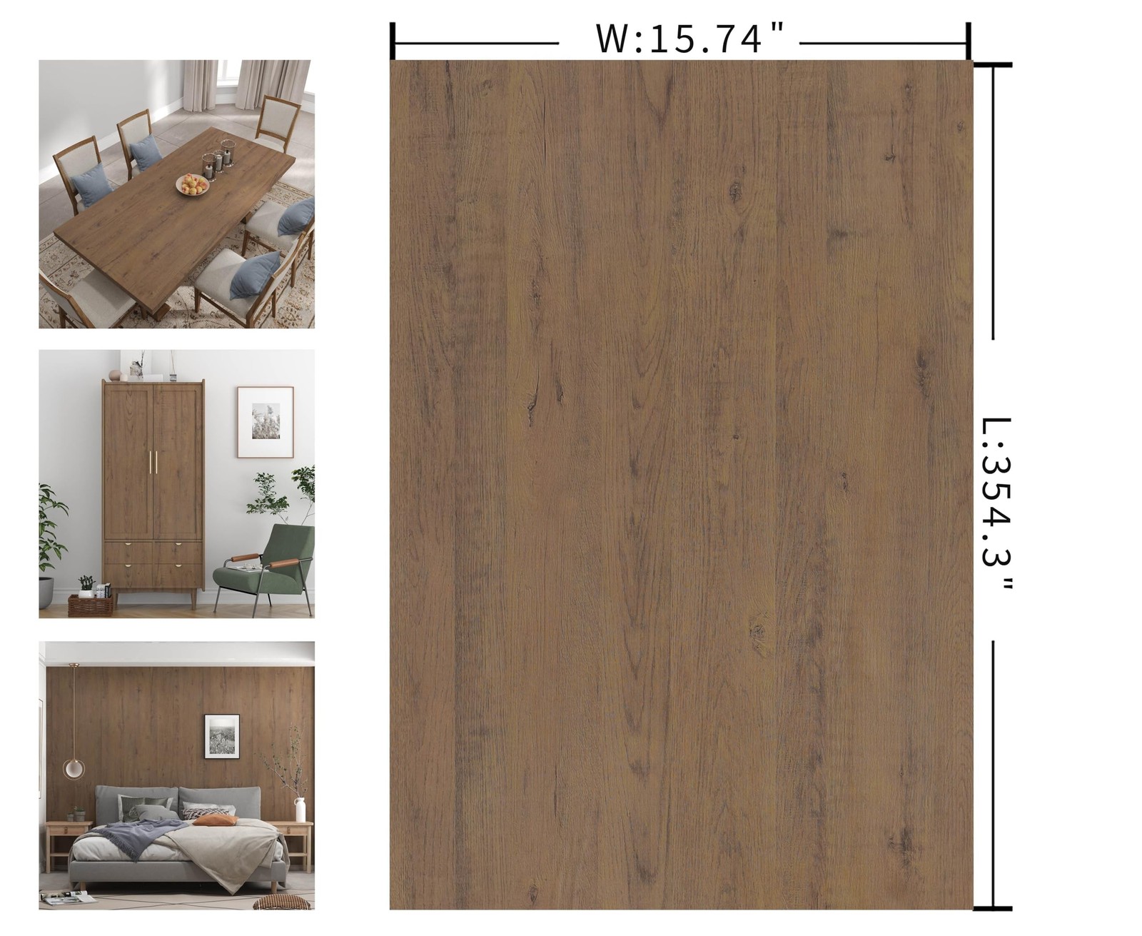 Thick Brown Wood Contact Paper Wood Grain Wallpaper Peel and Stick Natural Wo…